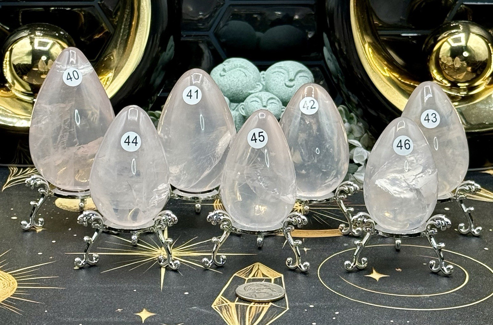 Natural Star Rose Quartz Eggs! AMAZING clarity, inclusion ALL have star Free shp