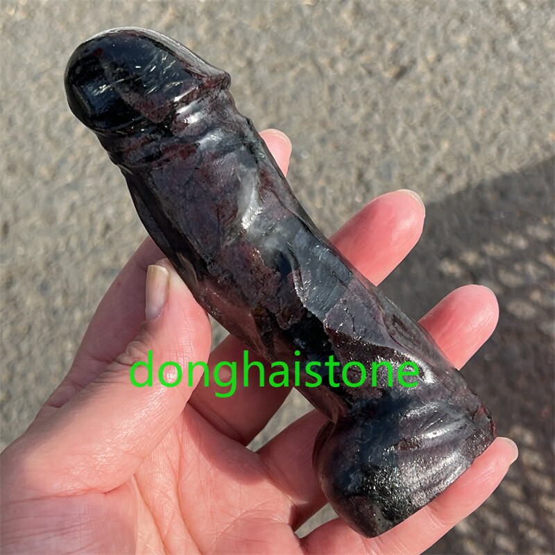 4.7″ Natural Garnet Male Penis skull quartz crystal skull Figurines Healing 1PC