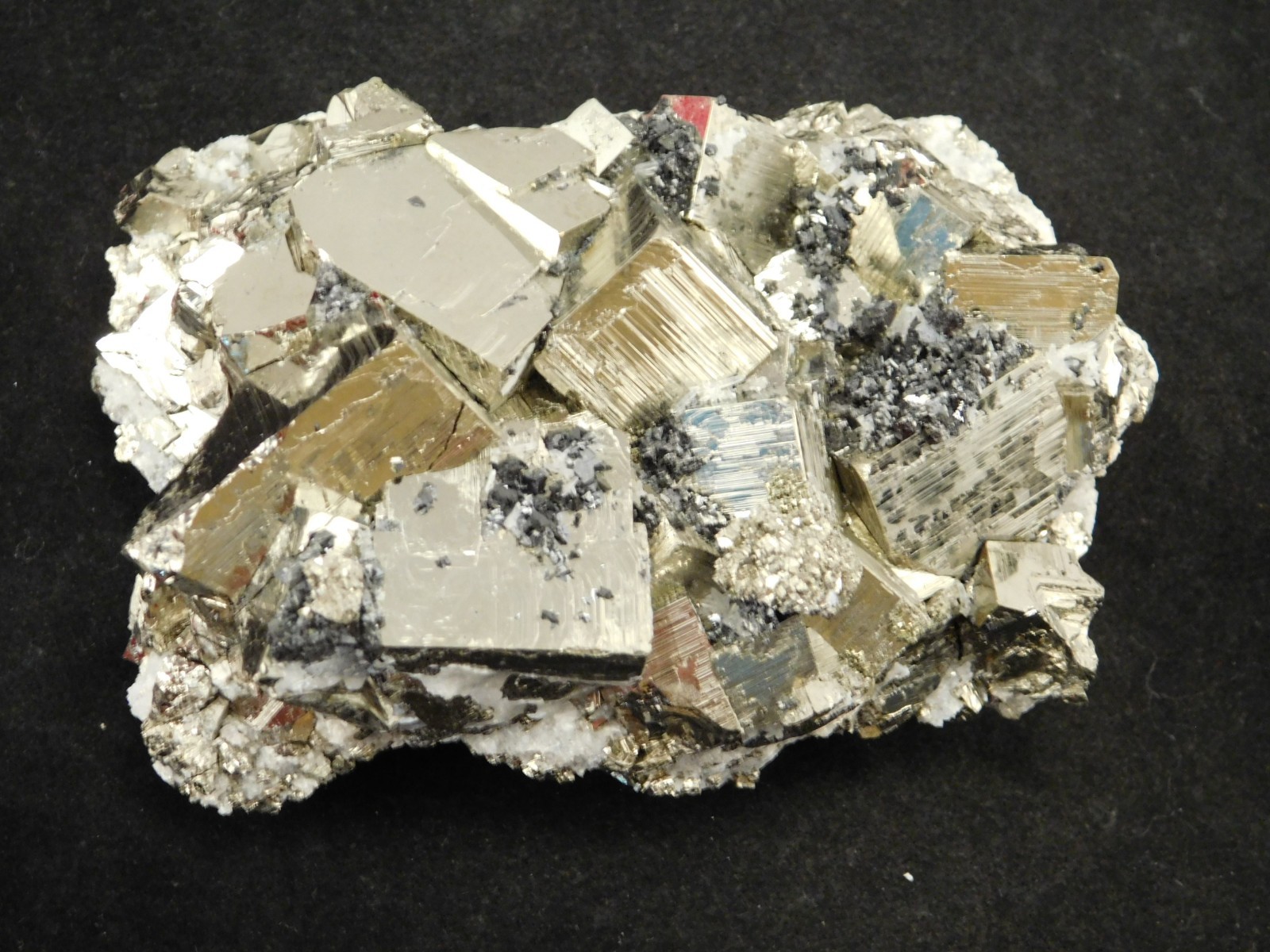 Big! PYRITE Crystal CUBE Cluster with Sphalerite Peru 468gr