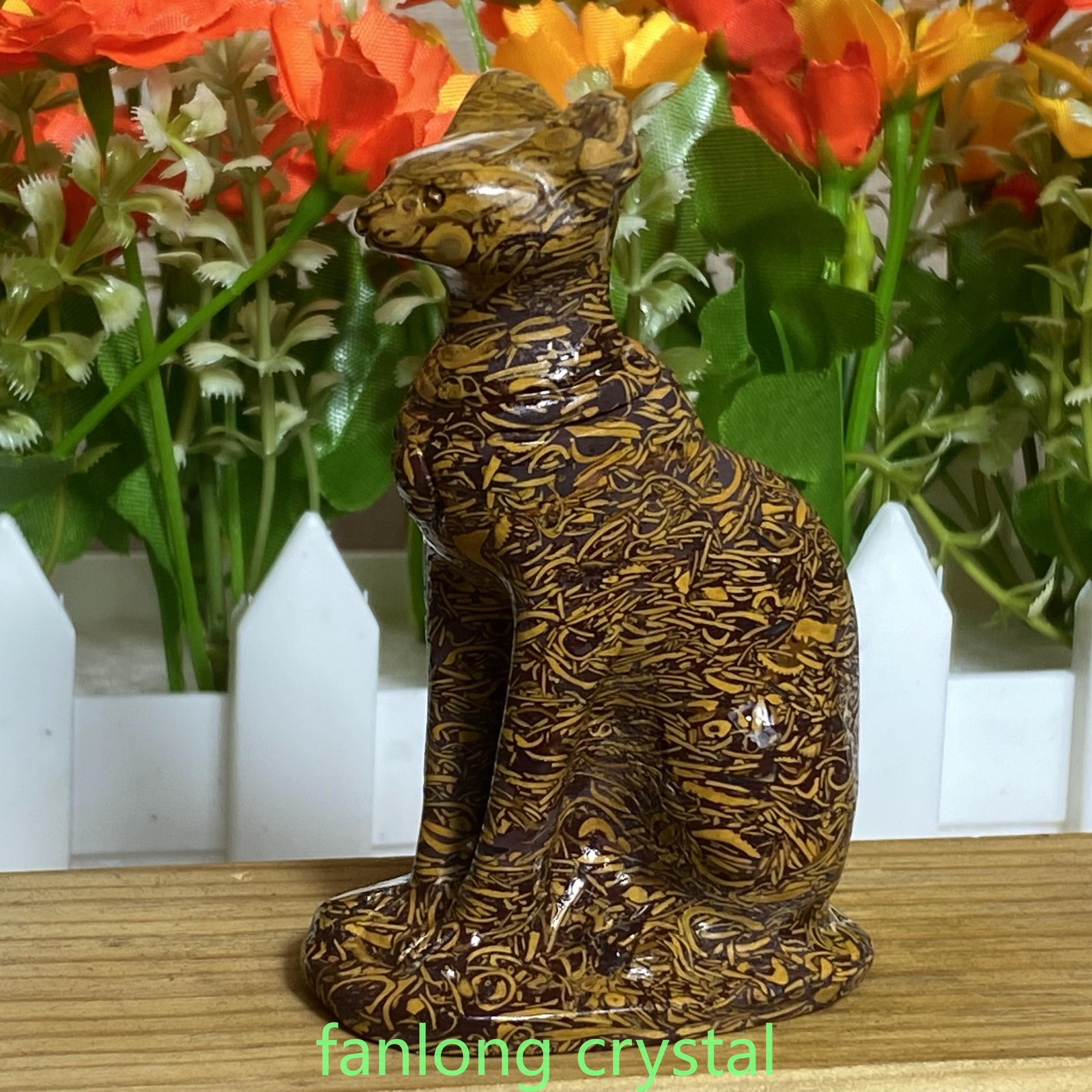 3in Natural Gold silk jade Cat skull carved quartz crystal Reiki healing 1pcs