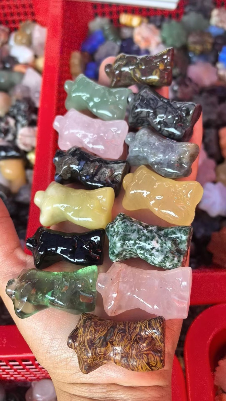 50pcs Natural Mixed Quartz Carved male model skull Crystal reiki healing Decor