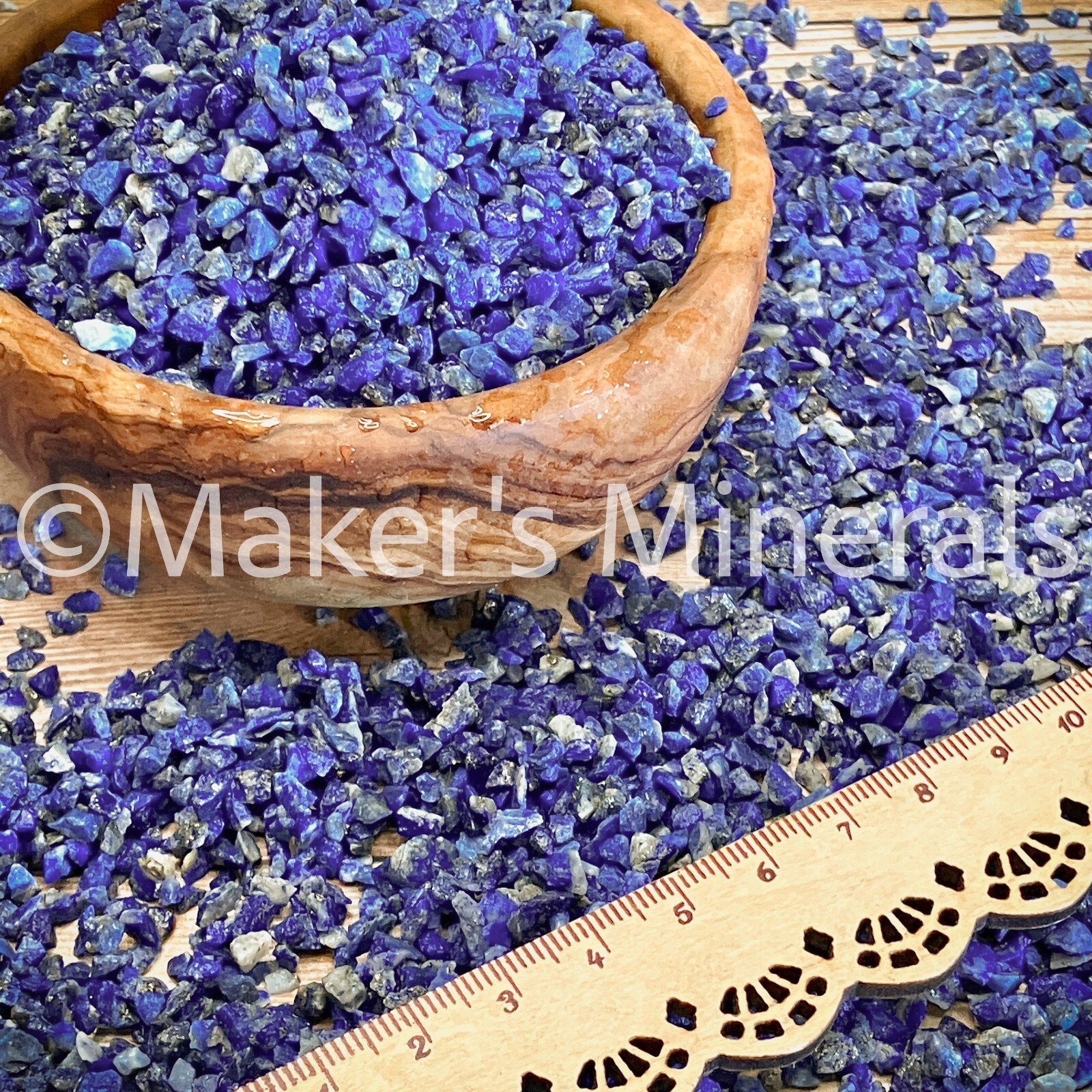 Crushed Lapis Lazuli (Grade A) Chips, Coarse Crush (2mm-4mm) Inlay, Resin Art