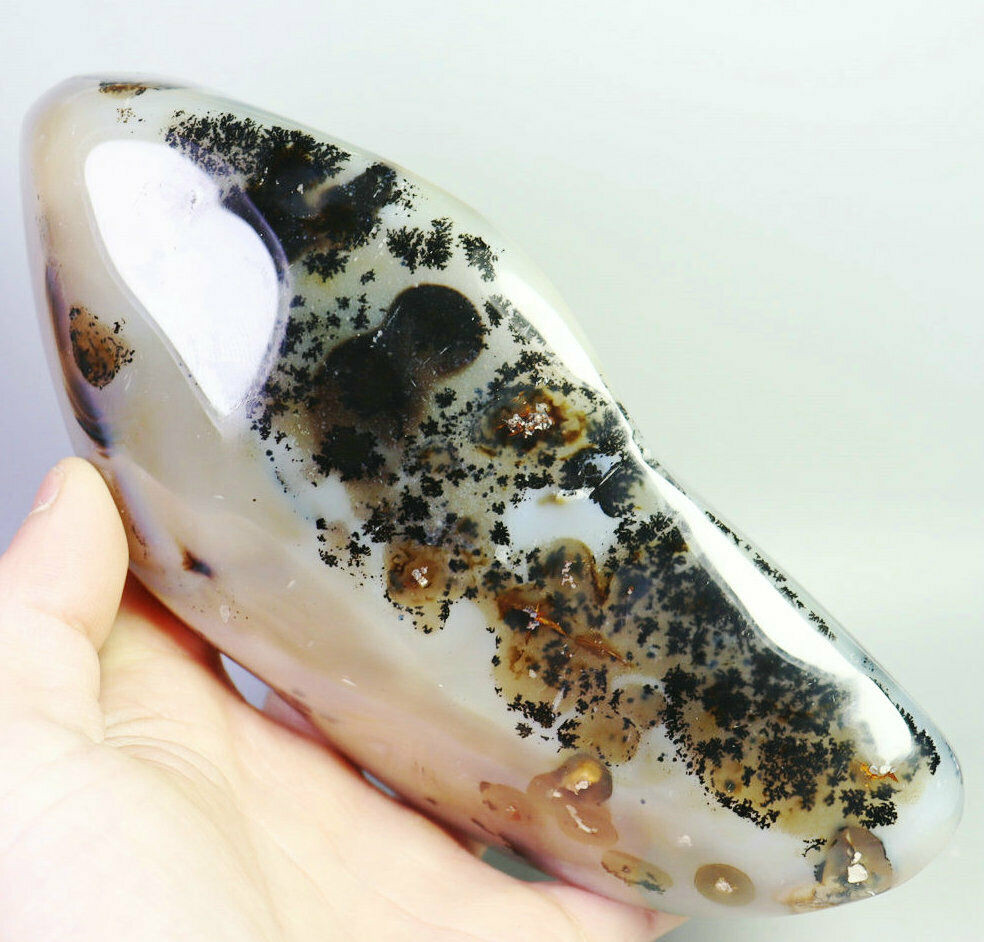 2.9lb Natural Polished Amazing Moss Agate Quartz Crystal Stone Reiki Statue
