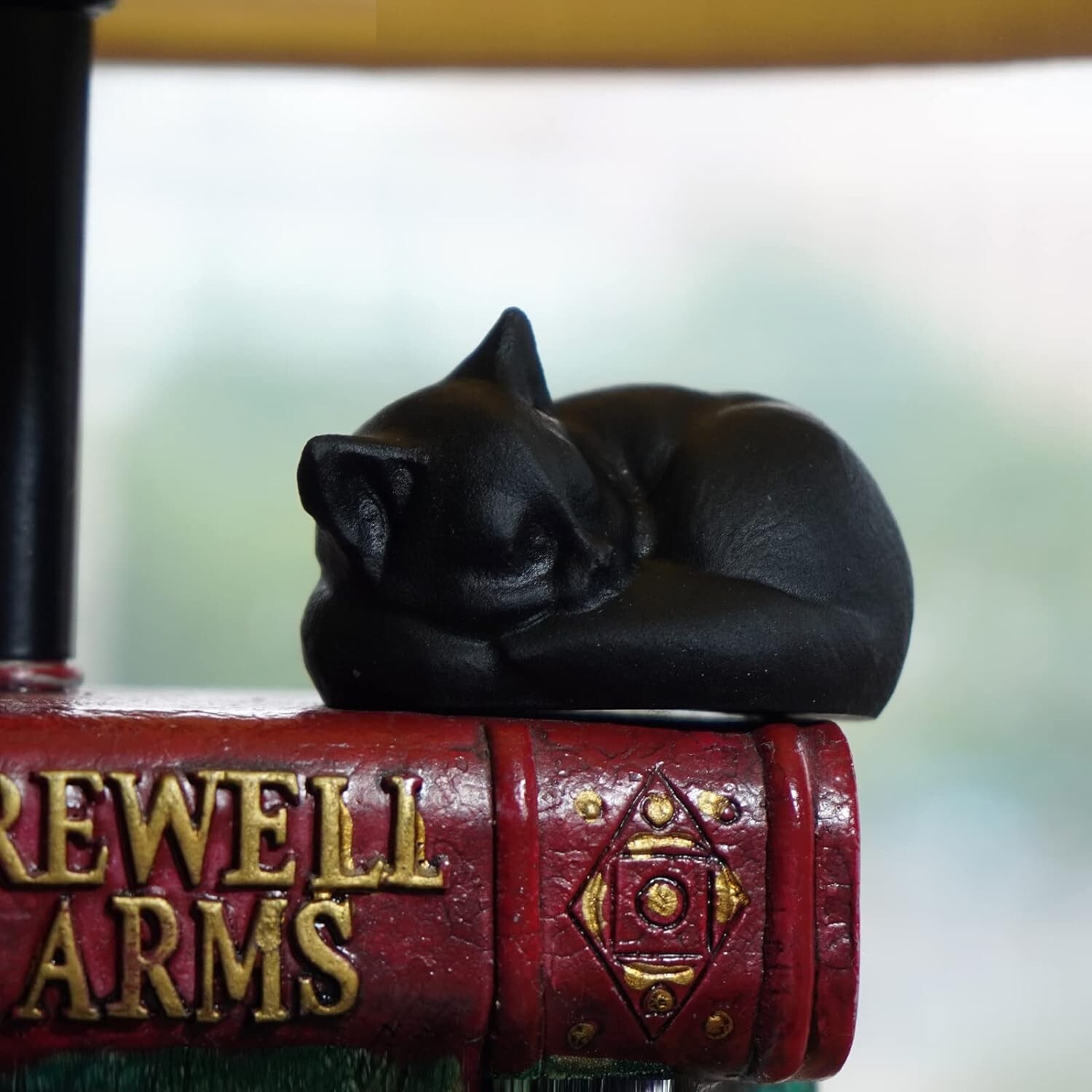 Obsidian Sleeping Cat Lover Crystal Carving Statute Figurine Healing Decor Gift