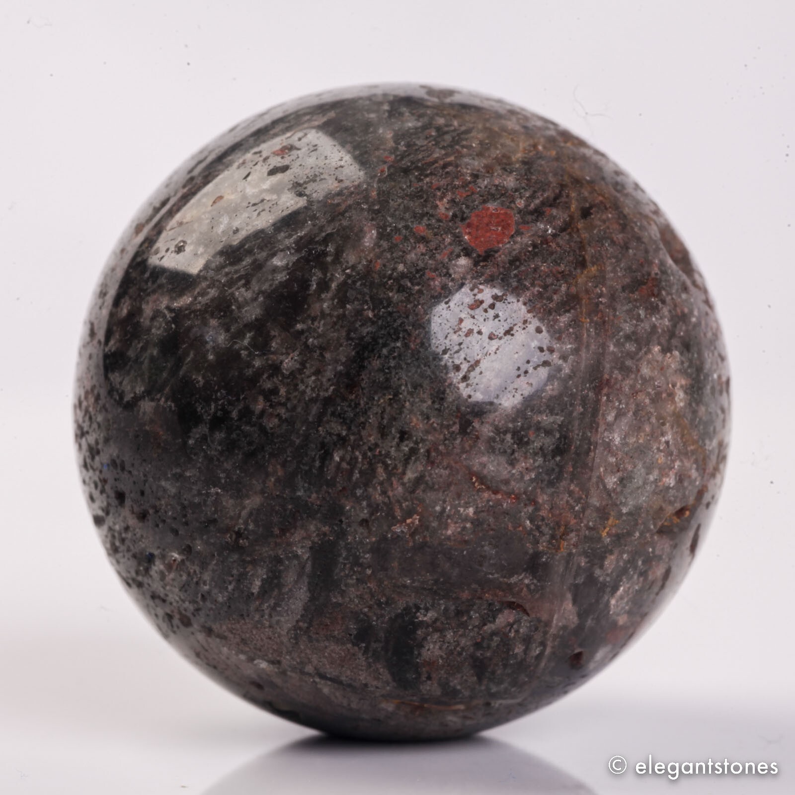 66g37mm Natural Garden/Phantom/Ghost/Lodolite Quartz Crystal Sphere Healing Ball