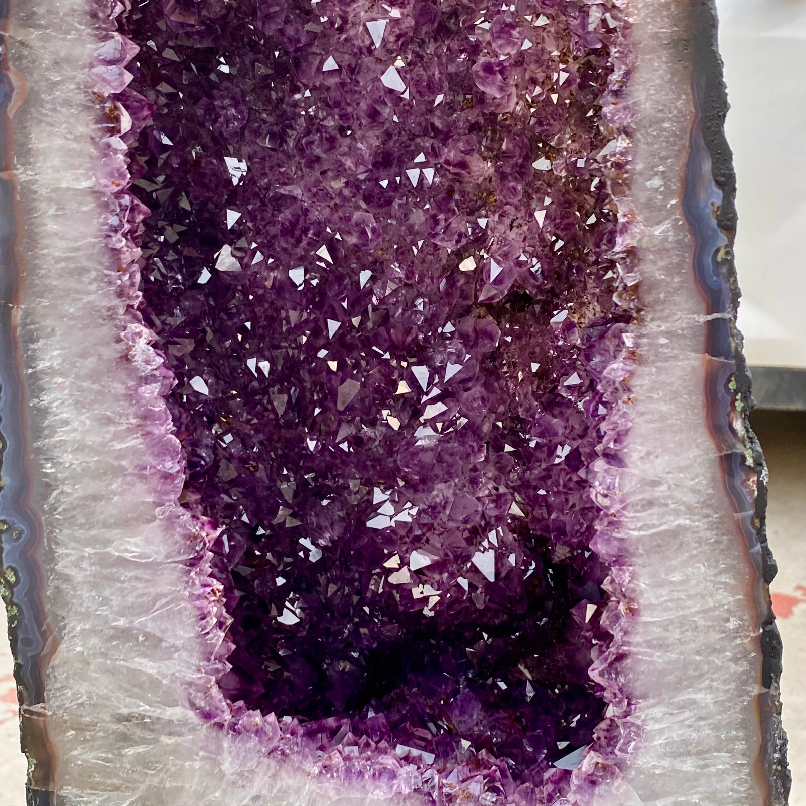 75.4LB Natural Amethyst Geode Quartz Crystal Cluster Cathedral Energy healing