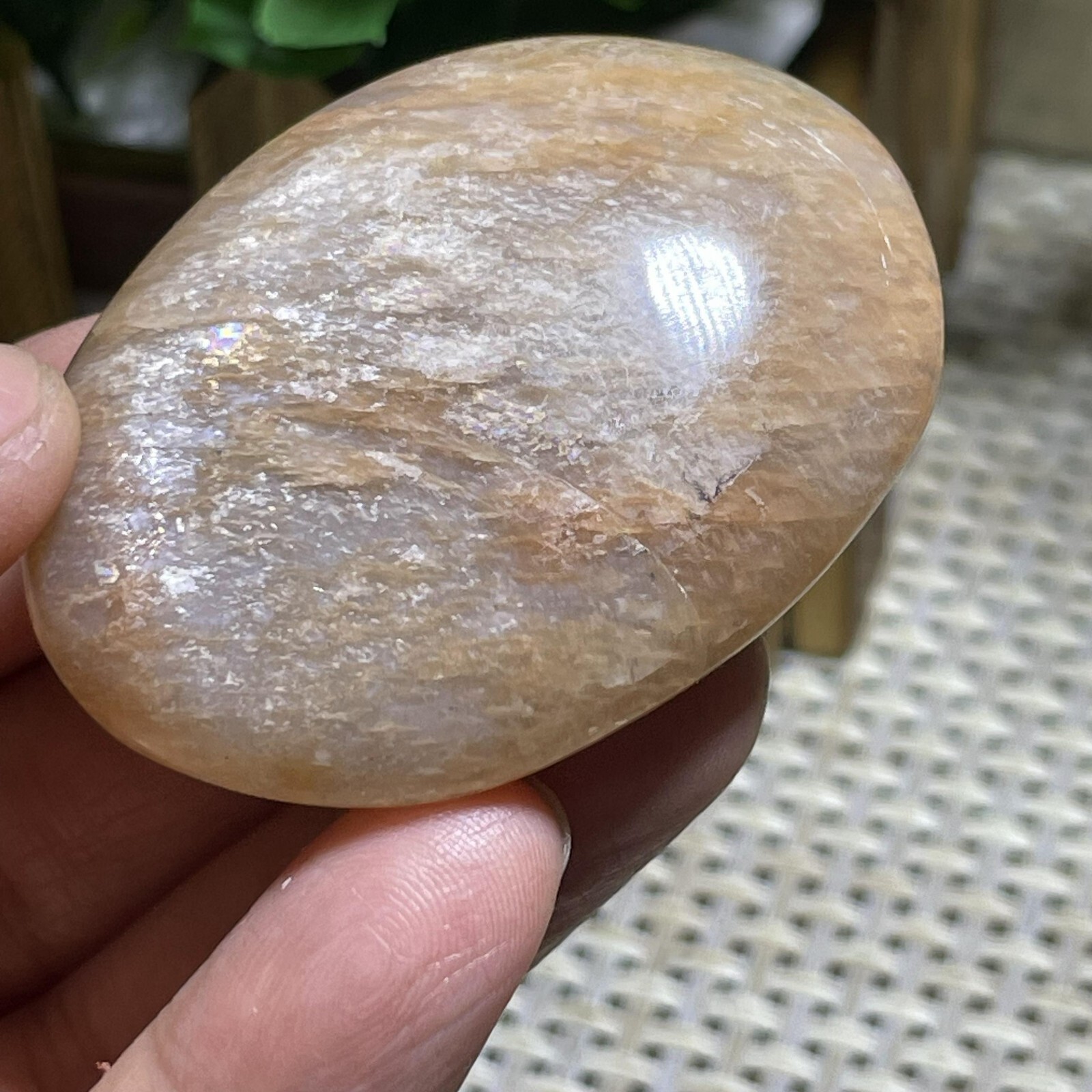 Orange Moonlight Gold Sun Stone polished stone original specimen decor 48g A20