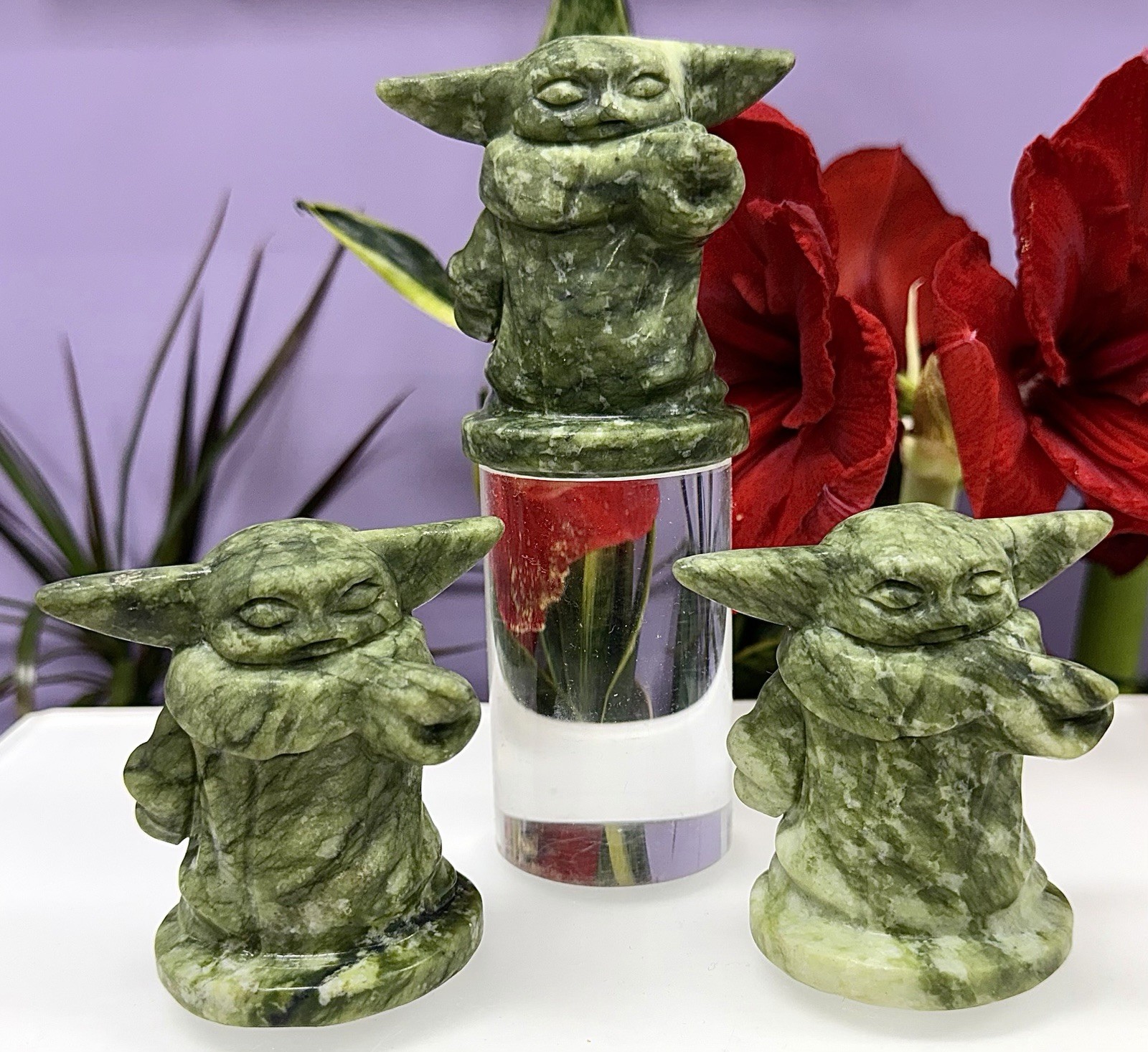 Wholesale Lot 6 Pcs Natural Nephrite Jade Baby Yoda 8cm Healing Energy