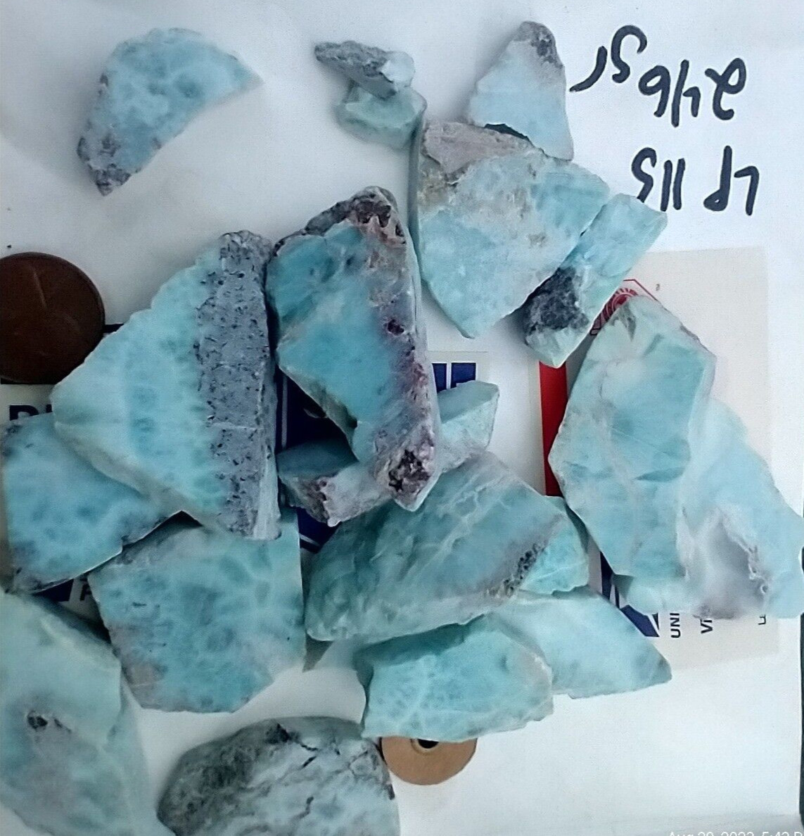 Dolphin Stone Larimar Atlantis Authentic Slab Rough Gem Stone lot 246 gr
