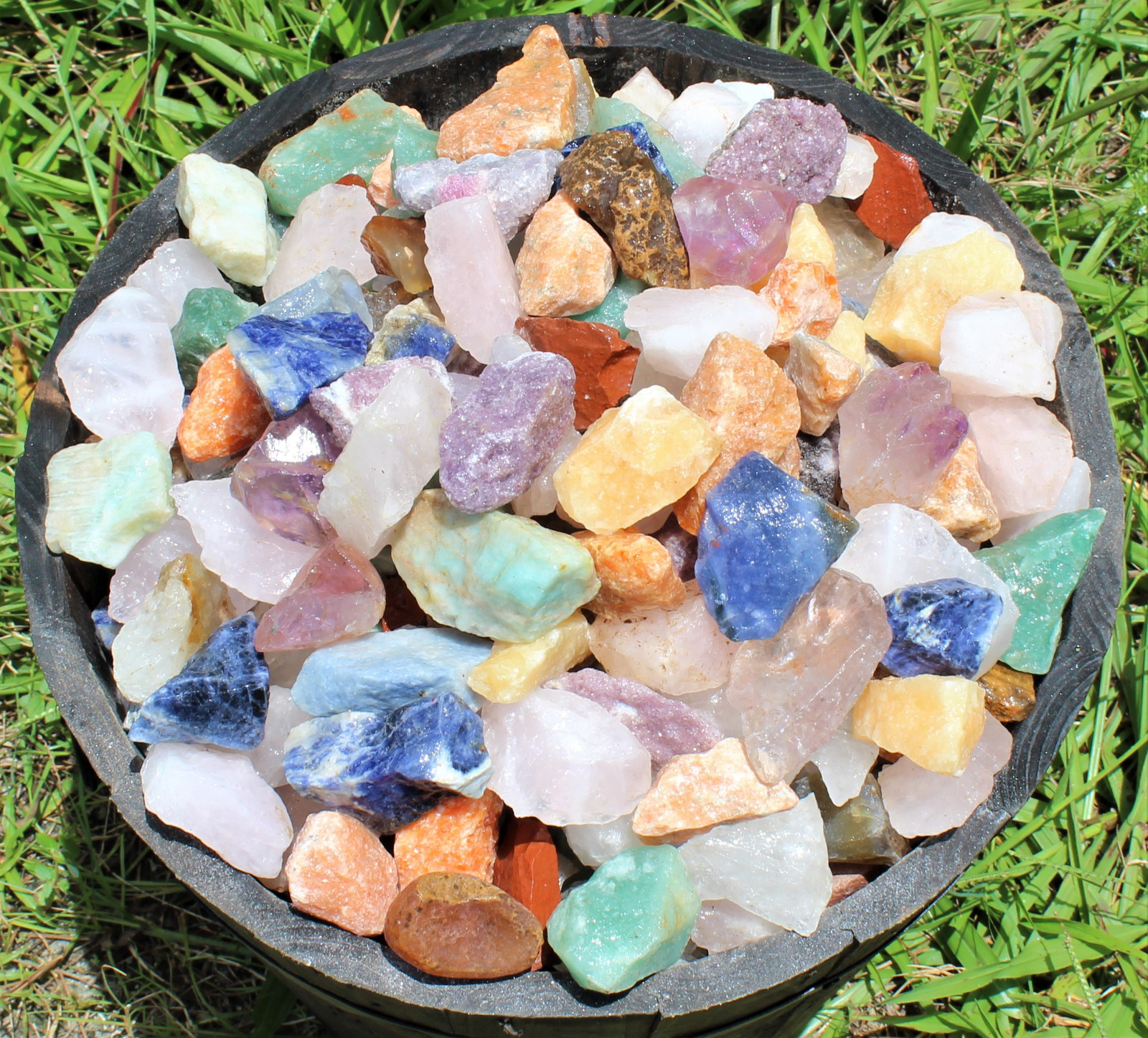 5 lb Bulk Lot Natural Brazil Mix (Large Rough Raw Rocks Stones 11600 Carats+)