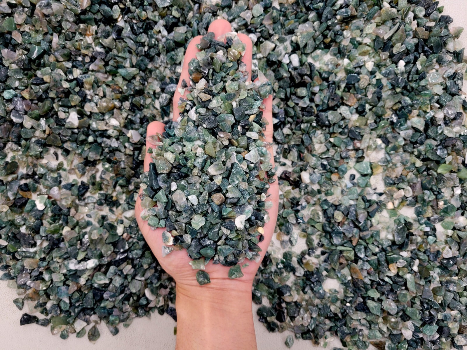 Tumbled Moss Agate Chips Bulk Gemstone Undrilled Beads Natural Tiny Crystals