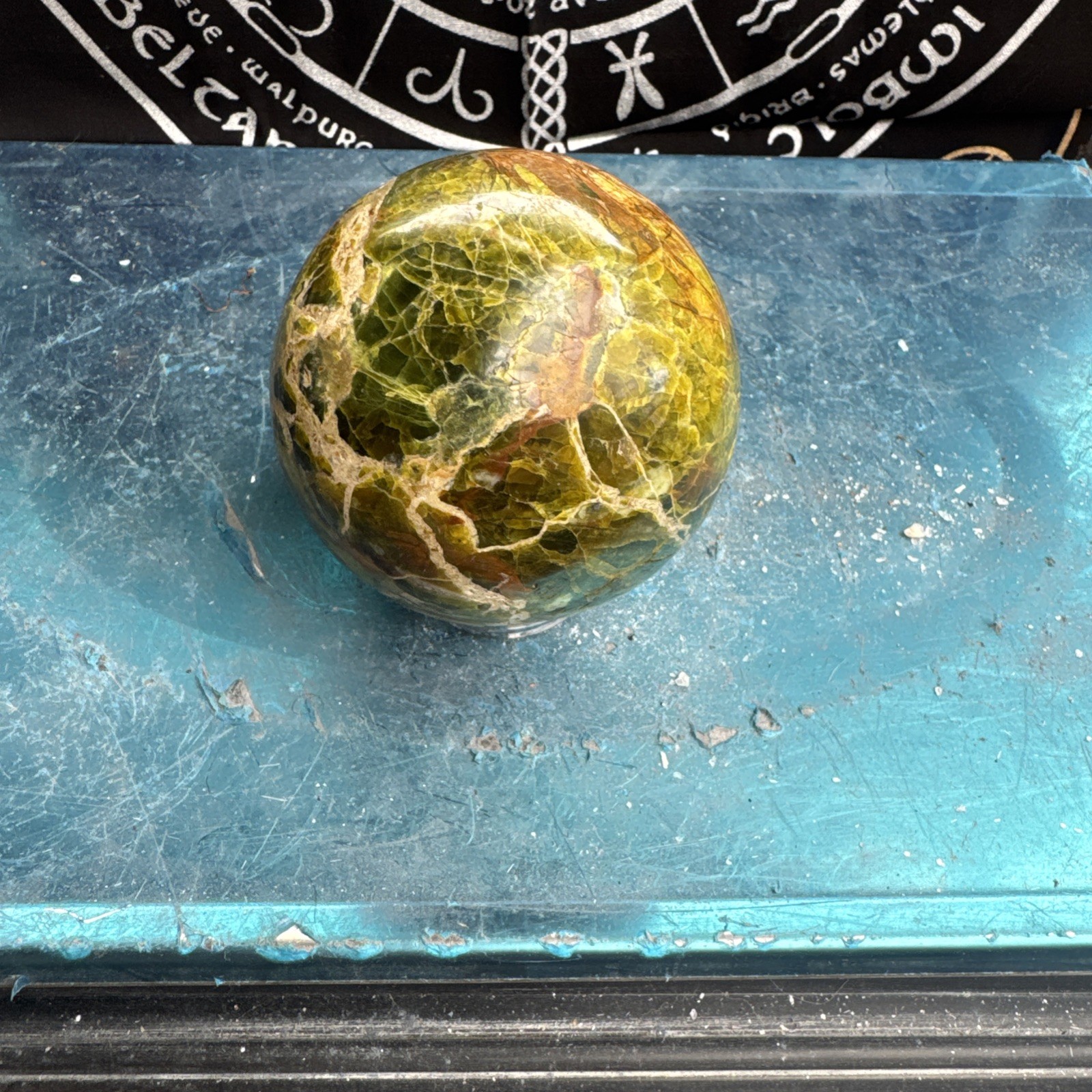 Green Opal Sphere From Madagascar 645 Grams 8 cm Approx DRZ4#3
