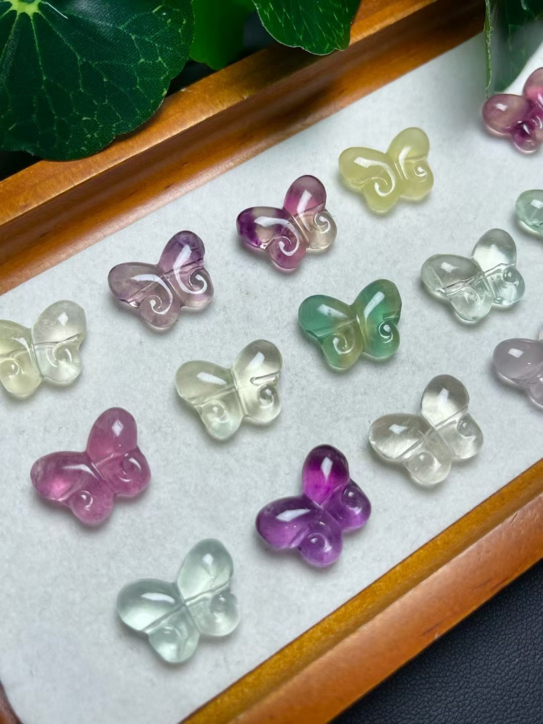 13*17mm Natural Flourite Butterfly quartz crystal Reiki healing Random 5pc