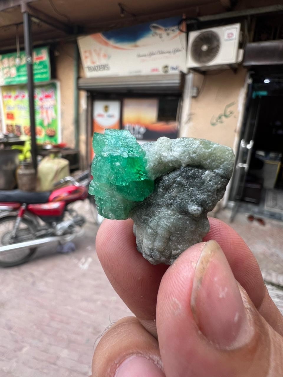 15Gm | Natural Emerald Crystal Bunch In Matrix Specimen l Swat, Pakistan.