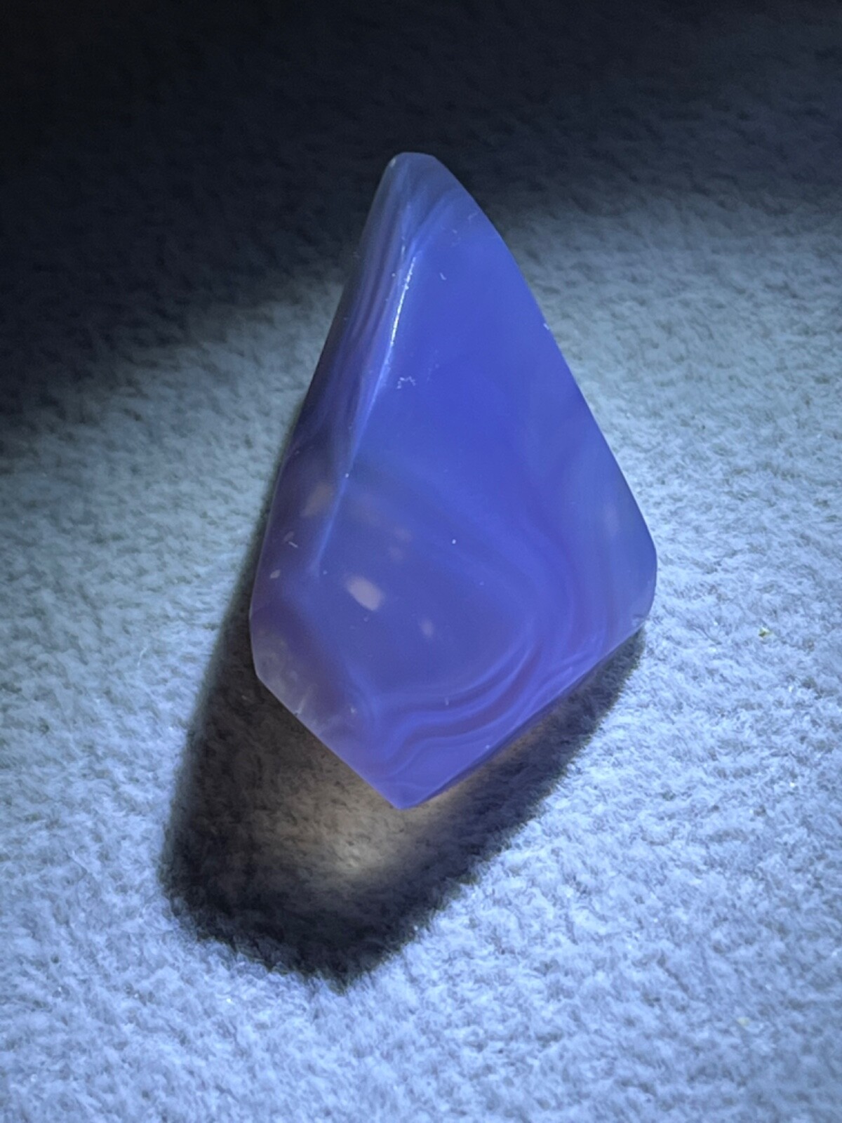 Purple chalcedony 43.55 ct Unique Handmade polished crystal. origin Indonesia