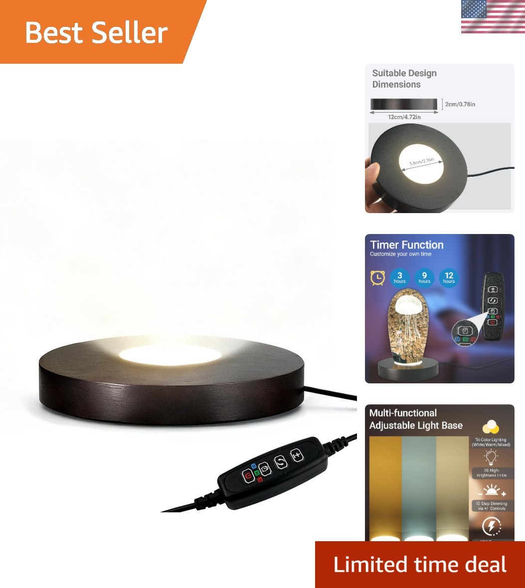 Smart 4.7-Inch LED Light Base for Artistic Crystal Displays – 10-Level Dimming