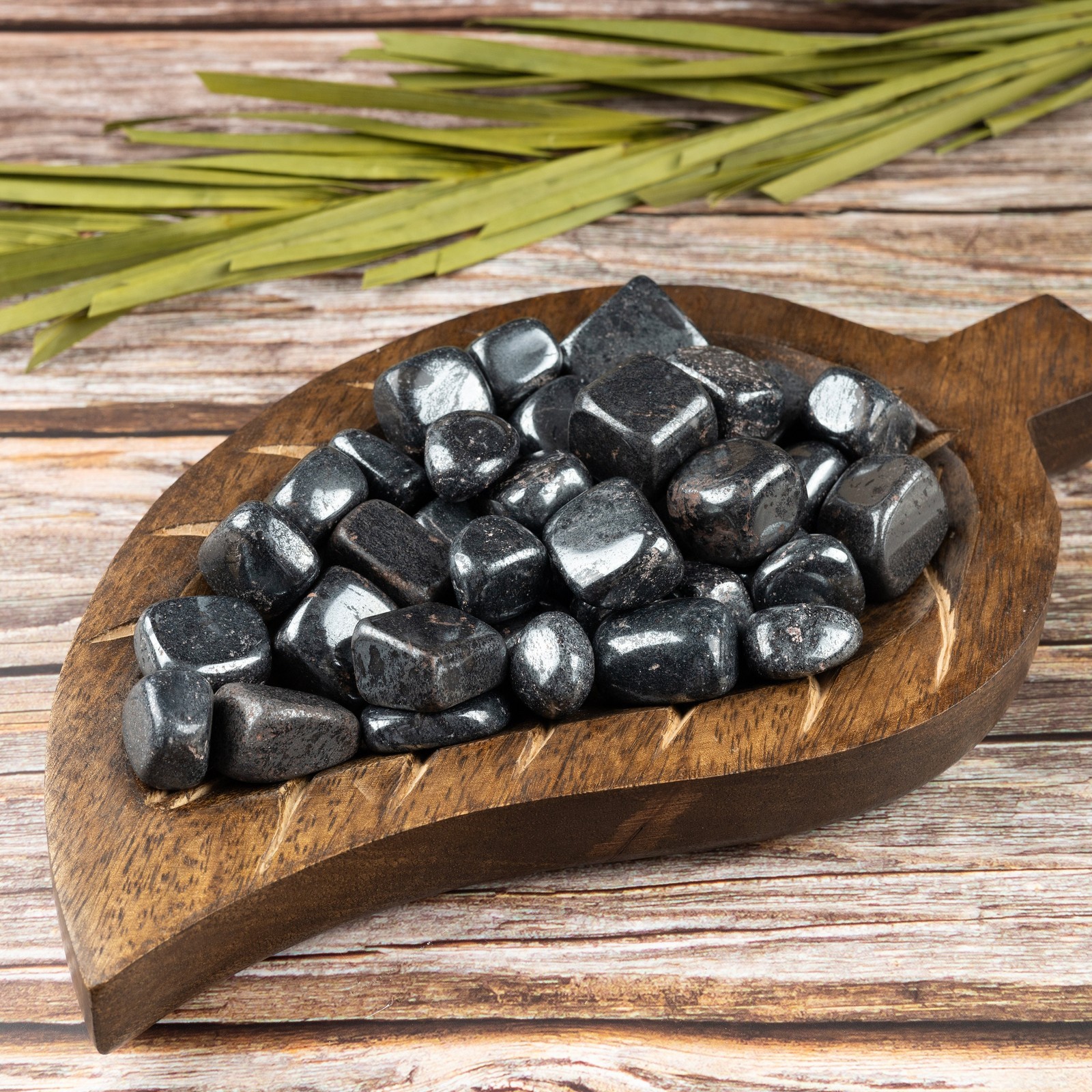 Hematite Crystal Tumble Stone, Polished Stone for Meditation & Healing