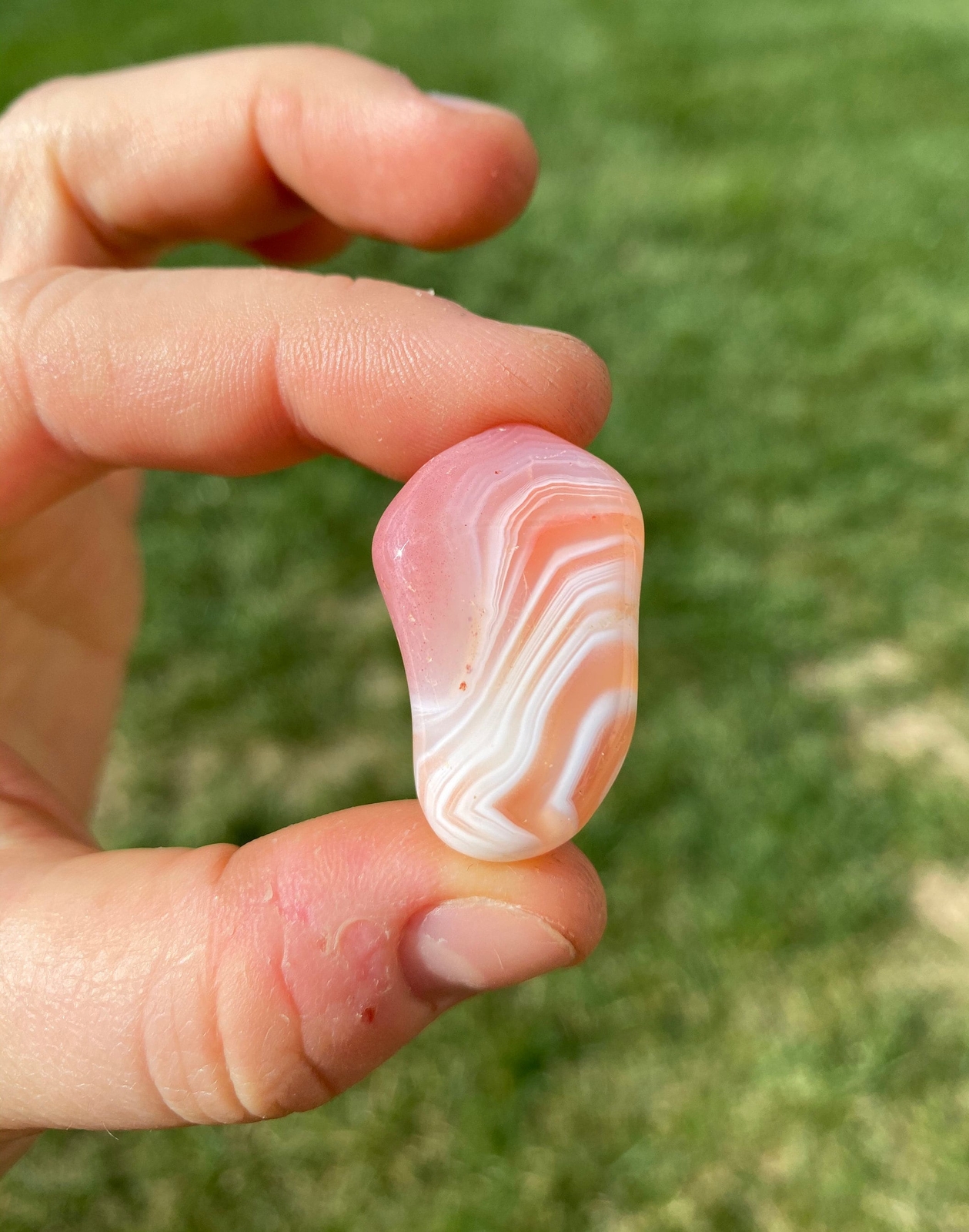 Apricot Agate Tumbled Stone – Polished Apricot Agate Crystal from Botswana