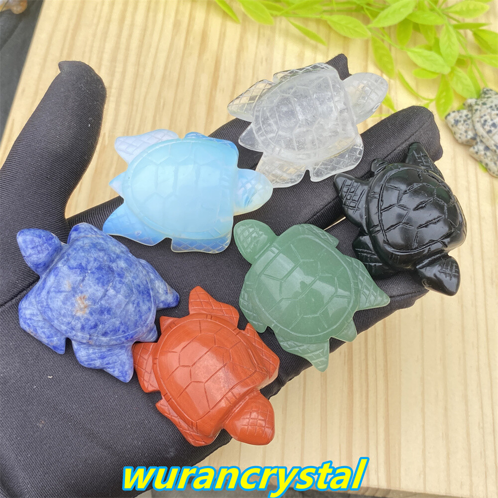 A+ Opalite Quartz Turtles Skull point Hand Carved Crystal Healing Decoration 1pc