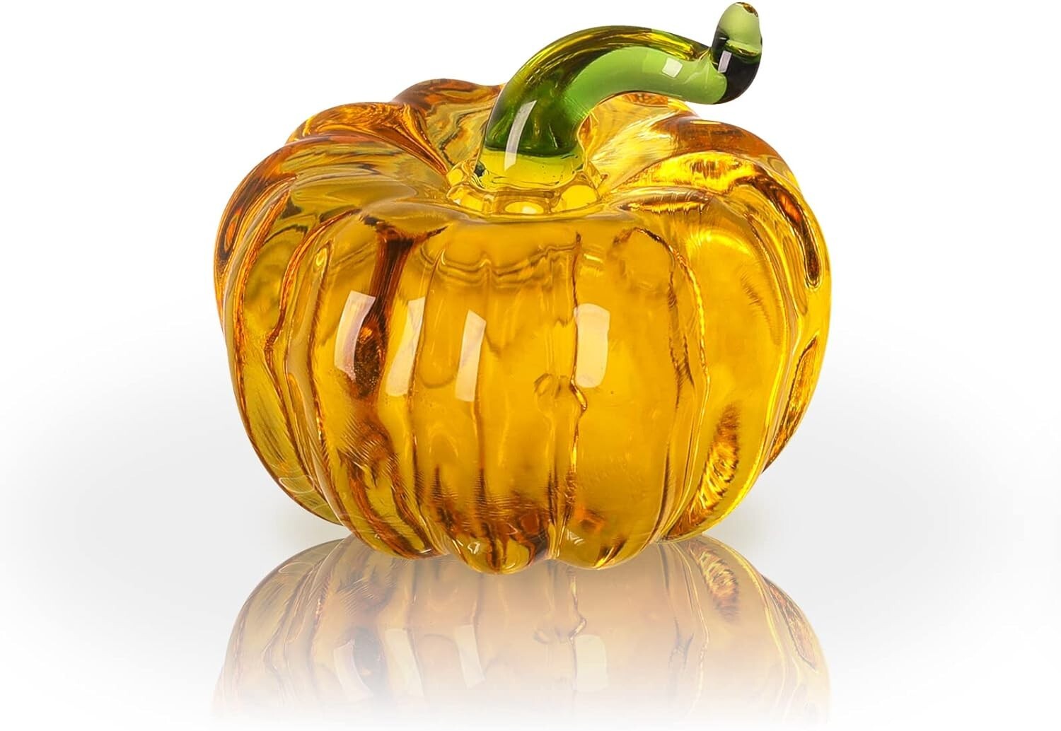 LONGWIN Mini Crystal Pumpkin Collectible Figurines Glass Pumpkin 1.95×1.6in(LxH)