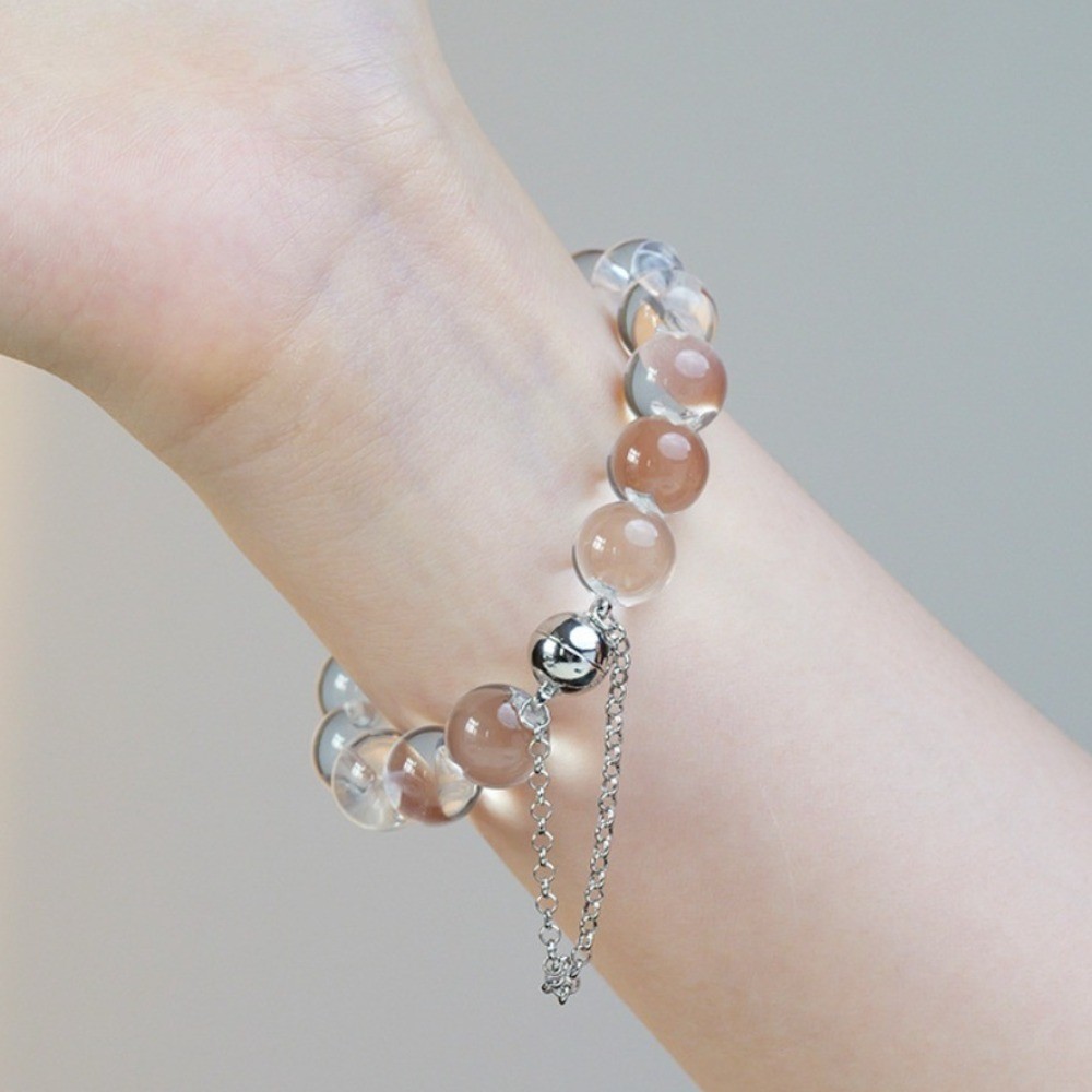 Natural Clear Quartz Crystal Beaded Bracelet Healing Quartz Jewelry Gift