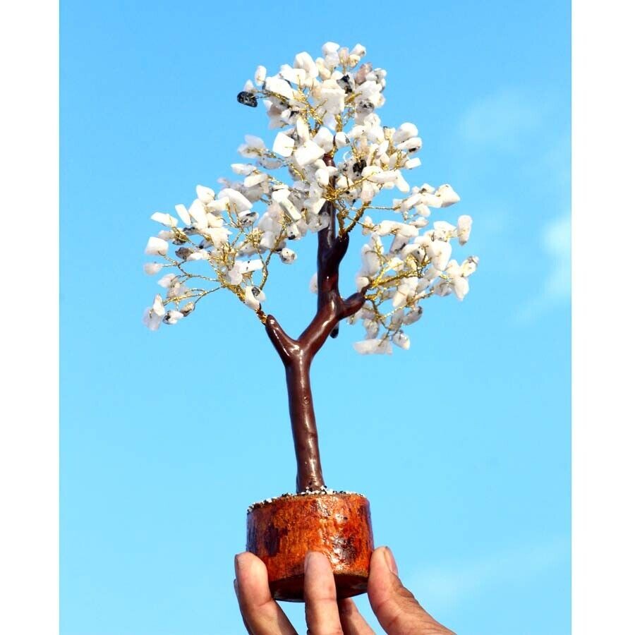 Rainbow Moonstone 300+ Handmade Ethnic Golden Branches Tree Decor 10.5″ GW MJ
