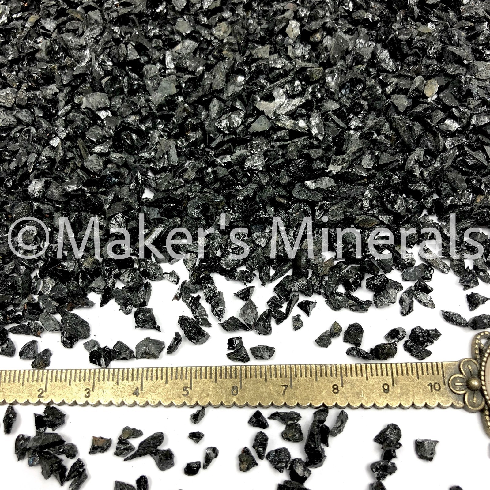 Crushed Black Tourmaline A+ Chips, 2mm-4mm, for Orgone Pyramids, Resin Art