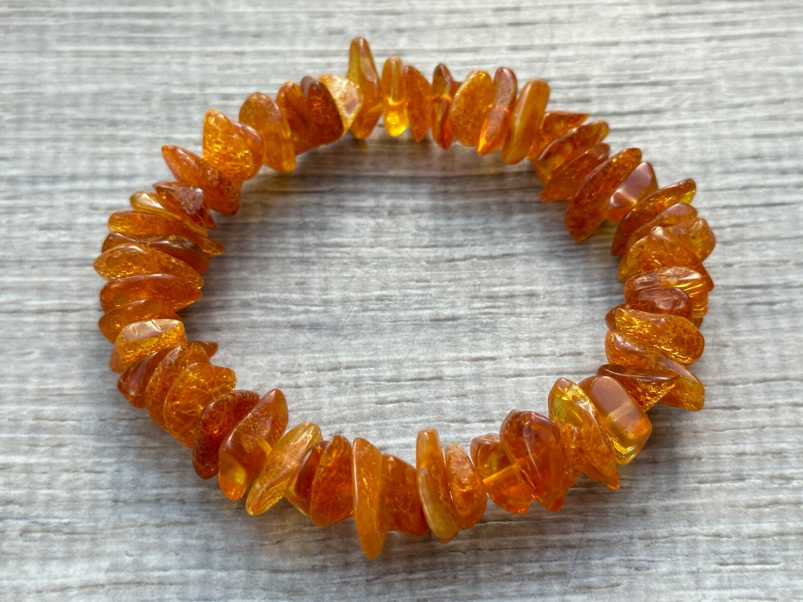 Grade A++ Amber Crystal Chips Bracelet 8-12mm, Genuine Crystal Amber Bracelets