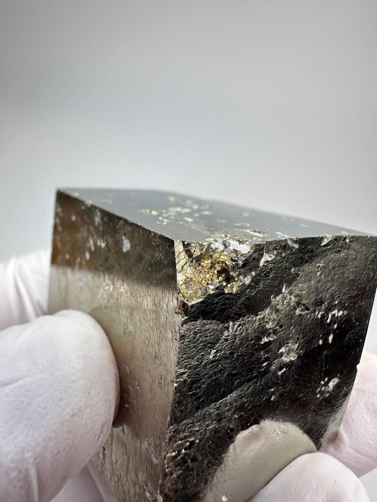 MIRROR SHINE__Beautiful Lusterous 1 1/2 ” Pyrite Cube__Navajun Mine, Spain