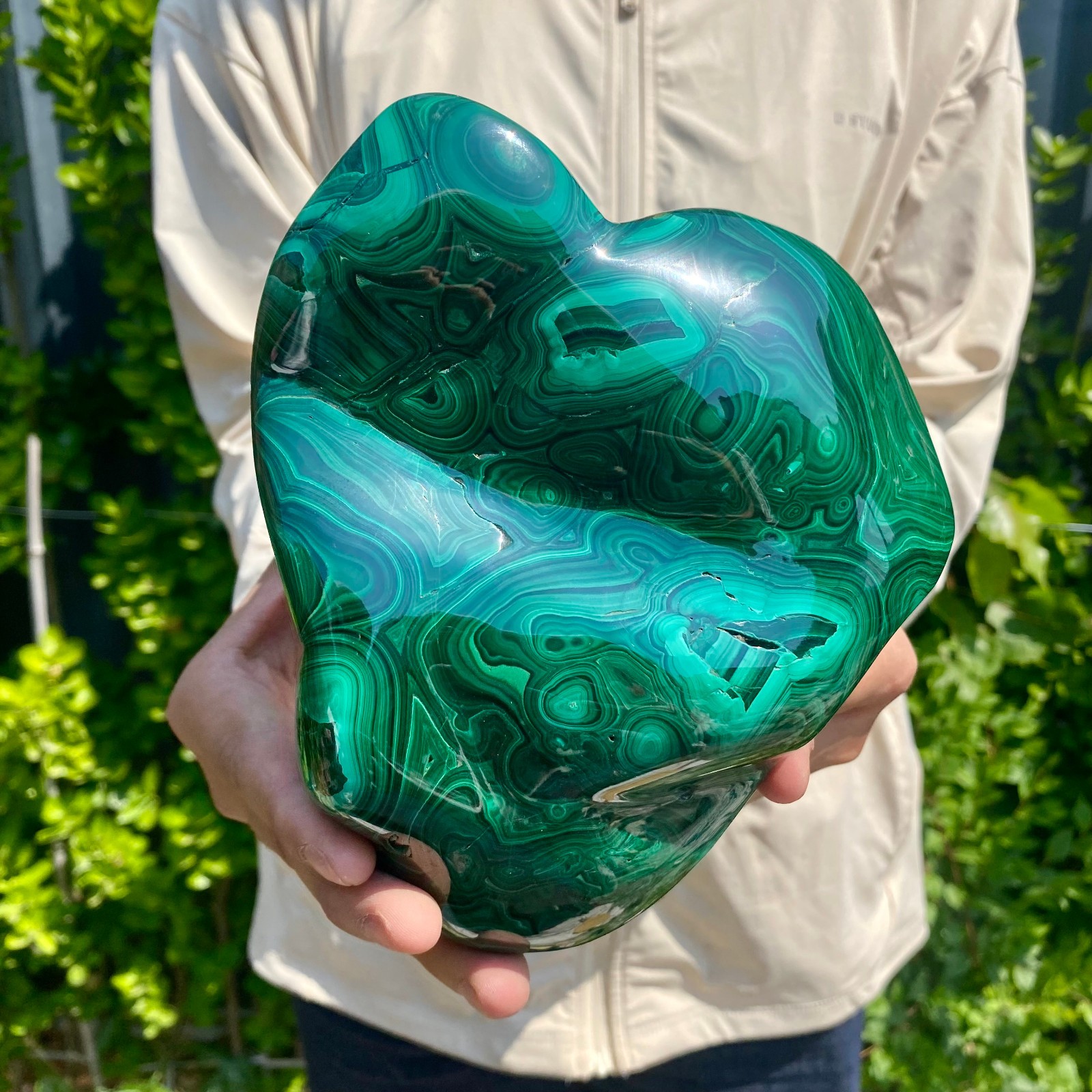 6.17LB Natural glossy Malachite transparent cluster rough mineral sample