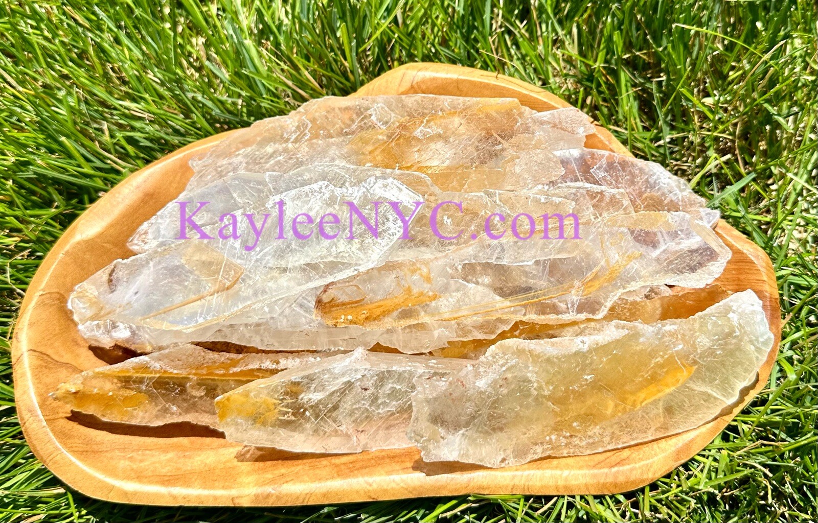 Wholesale Lot 2 Lbs Natural Golden Phantom Selenite Crystal Healing Energy