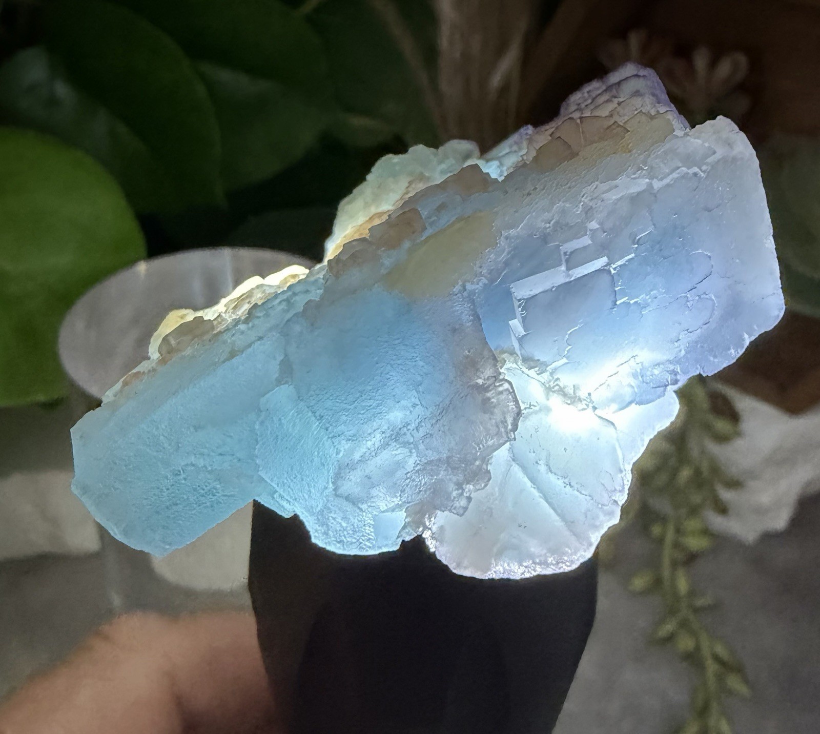 Crystal 96g Purple Blue Clear Fluorite Cluster Cube Specimen Mineral Raw
