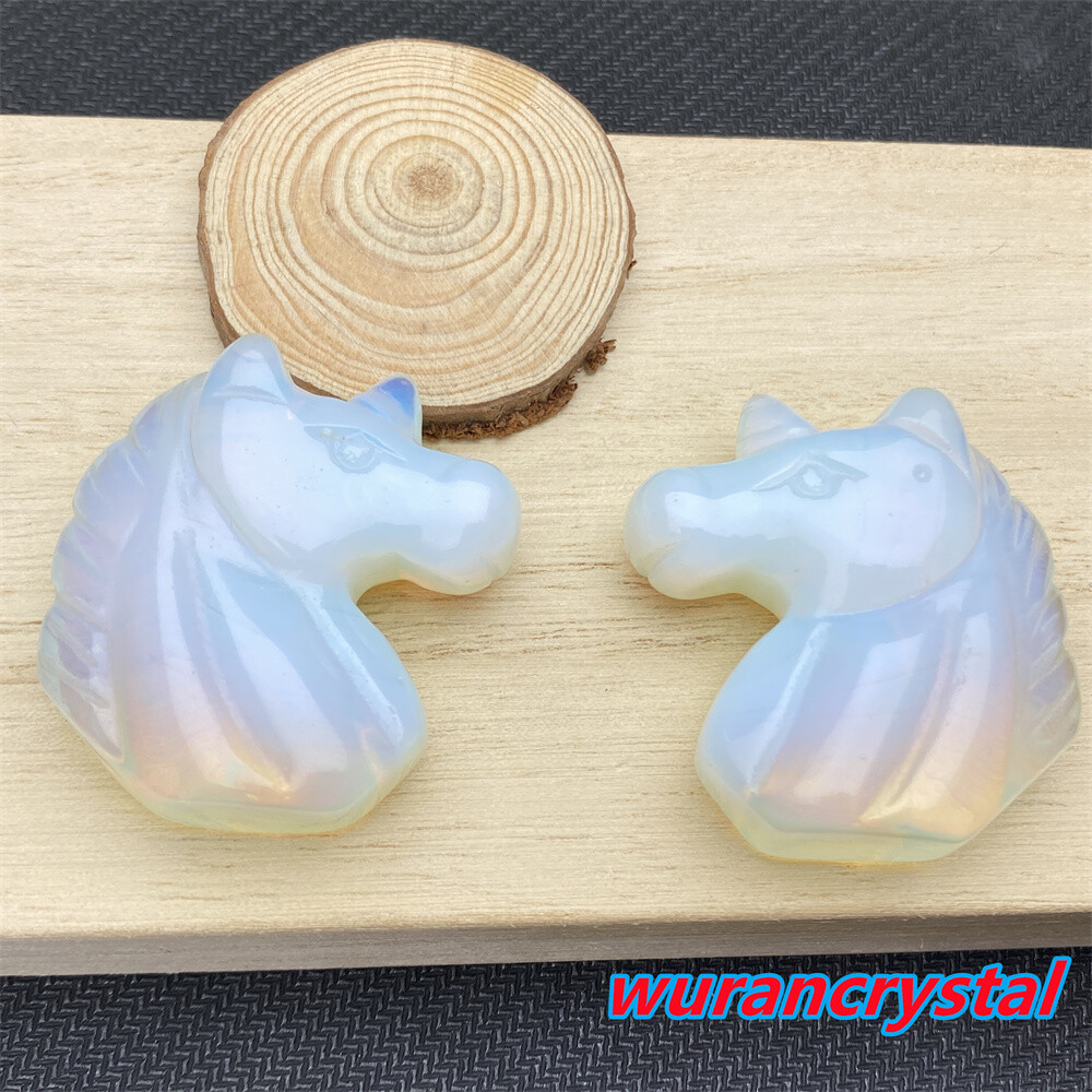 1pc Opalite Unicorn skull Quartz crystal Skull Carved gem Reiki healing 1.5”