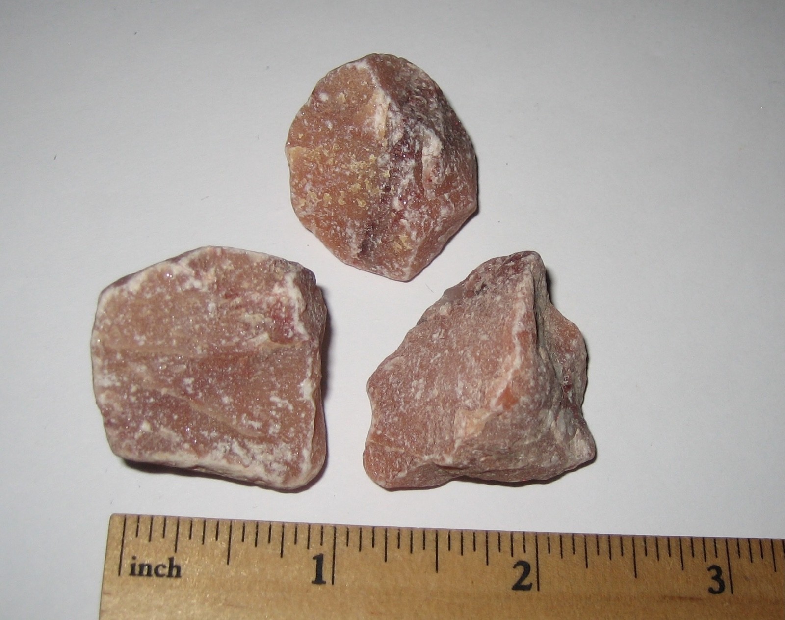 3 BEAUTIFUL SMALL RARE NATURAL 1″- 1.2″ RHODAZEZ PINK AZEZTULITE STONES ~ 64g *2