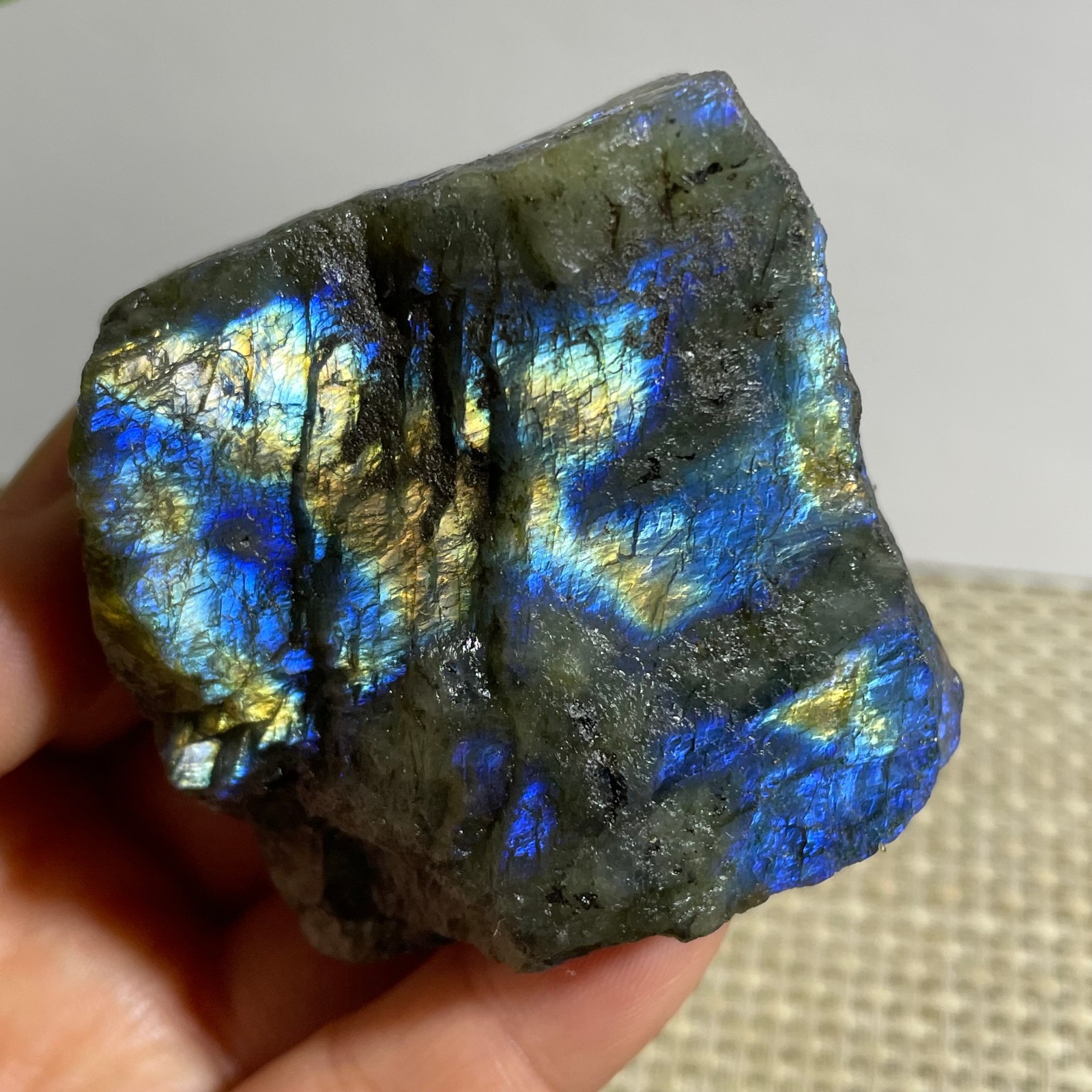 Rare Flashy Labradorite Slab Rough Gemstone Raw Labradorite Rough 153g