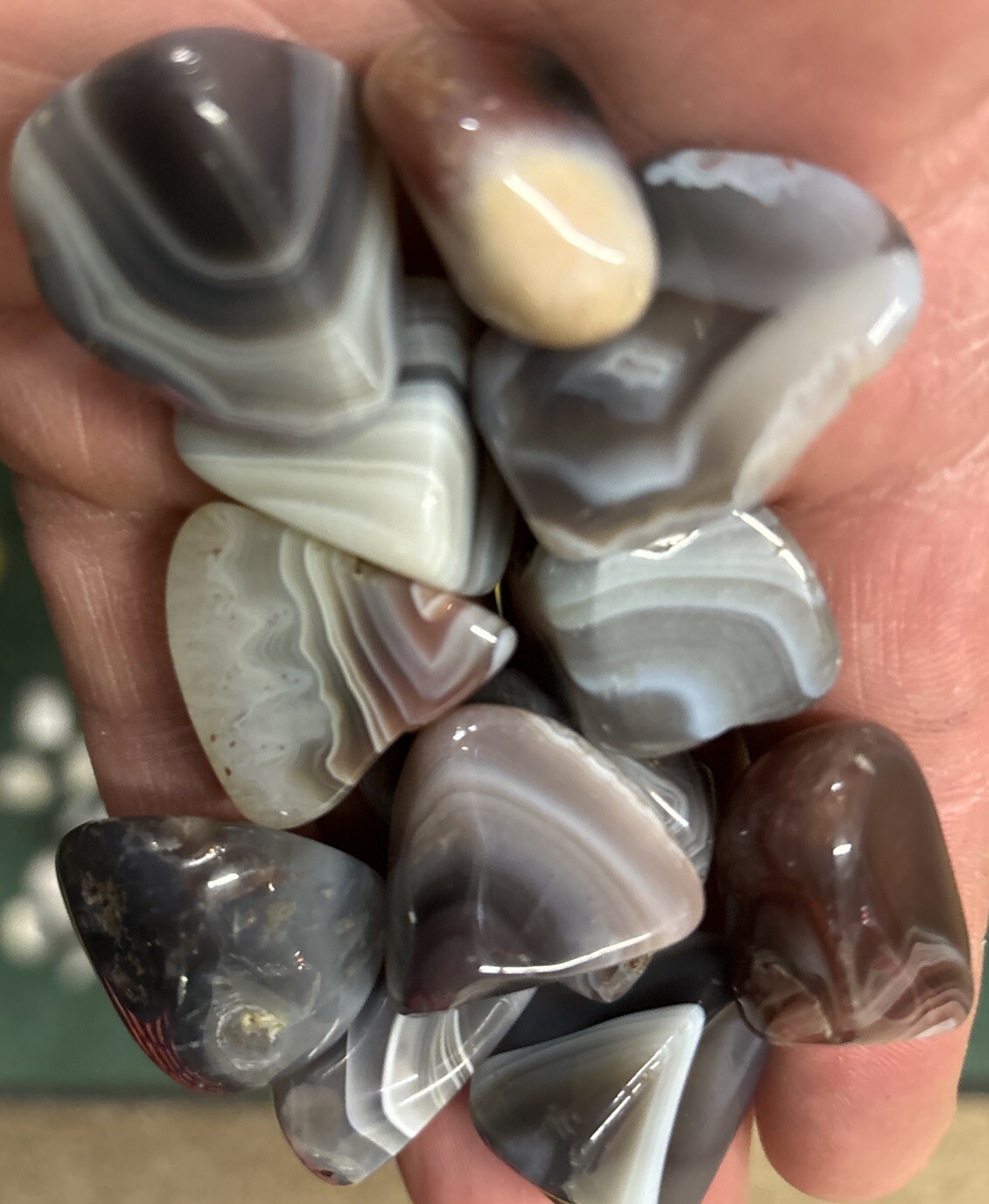 Grade A++ Botswana Agate Tumbled Stones 0.75-1 Inch, Wholesale Bulk Lot
