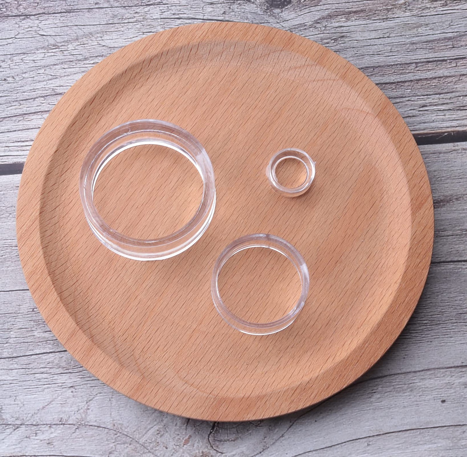 9 Pcs Display Stands Acrylic Clear Small Round Baseball Ring Stands Easel Hol…