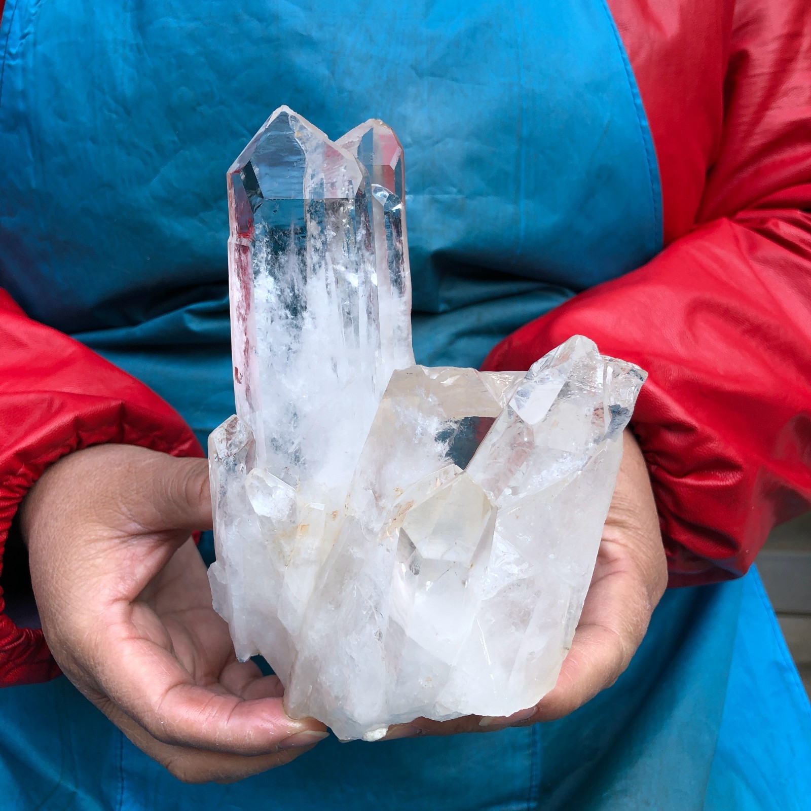 2 pieces 4.99LB Natural Transparent White Quartz Crystal Cluster Specimen 3519