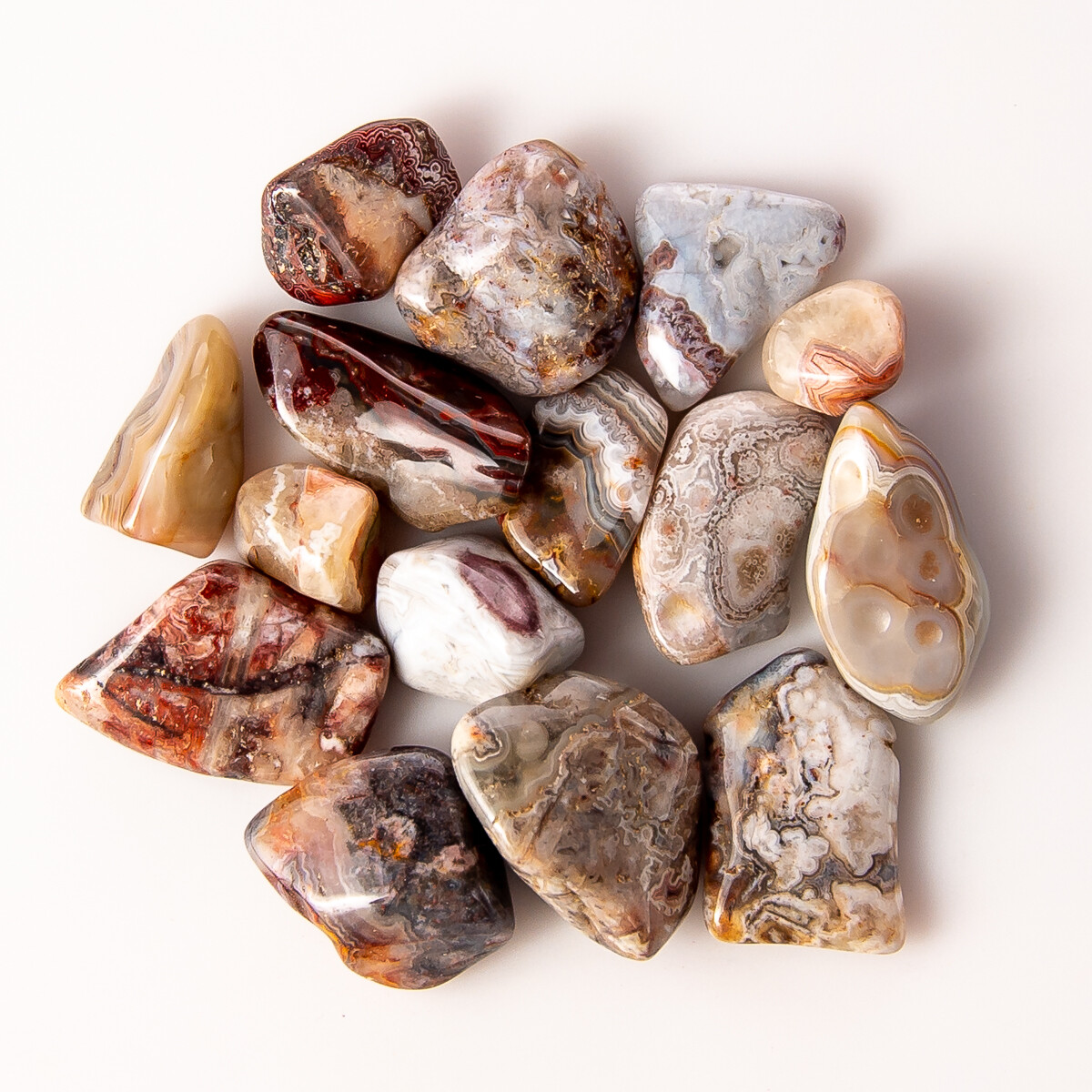 50g Small Tumbled Crazy Lace Agate Gemstone Crystals Jewelry Making Gems Crafts