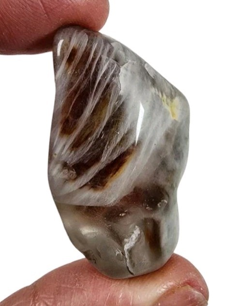 Amphibol Quartz Crystal Ghost Polished Phantom Stone Brazil 27.1 grams.