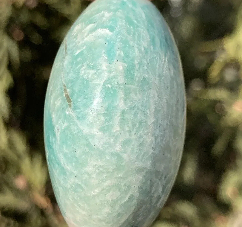 Handmade Polished AMAZONITE Healing Crystal Palm Stone Pebble MADAGASCAR 2.08″