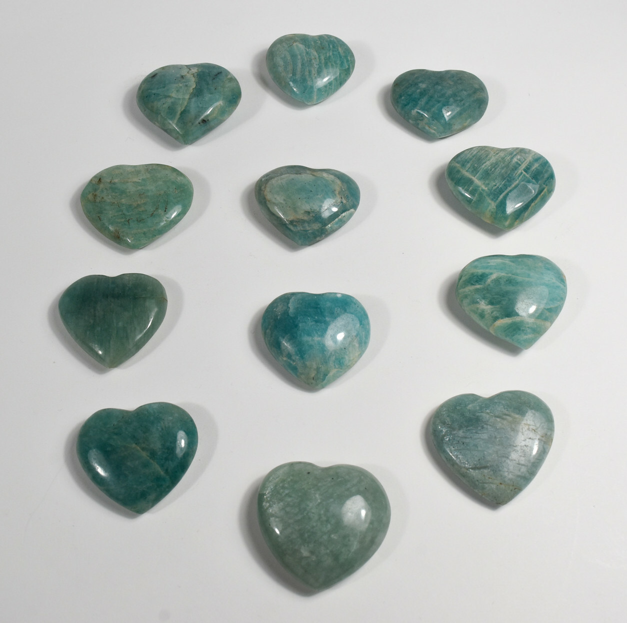 37mm Dark Green Amazonite Heart Feldspar Gemstone Crystal – Madagascar (1PC)