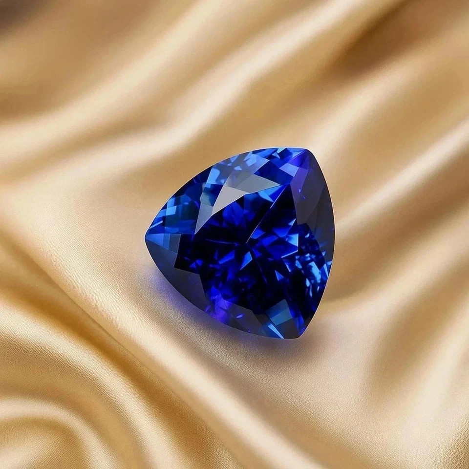 10 Ct+ EGL Certified Natural Blue Sapphire Trillion Cut Flawless Loose Gemstone