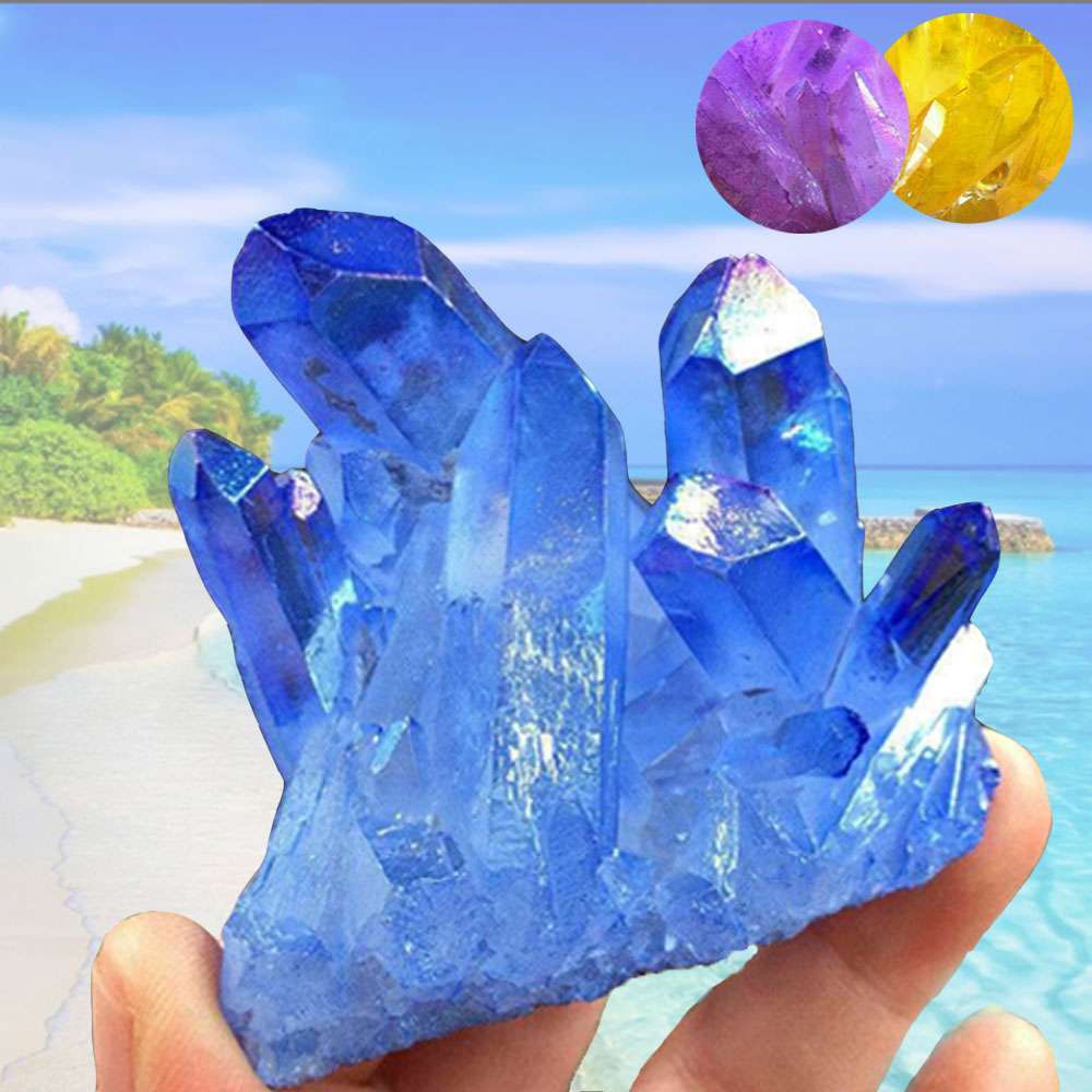 Natural Colorful Quartz Cluster Crystal Gem Stone Healing Mineral Specimen Reiki
