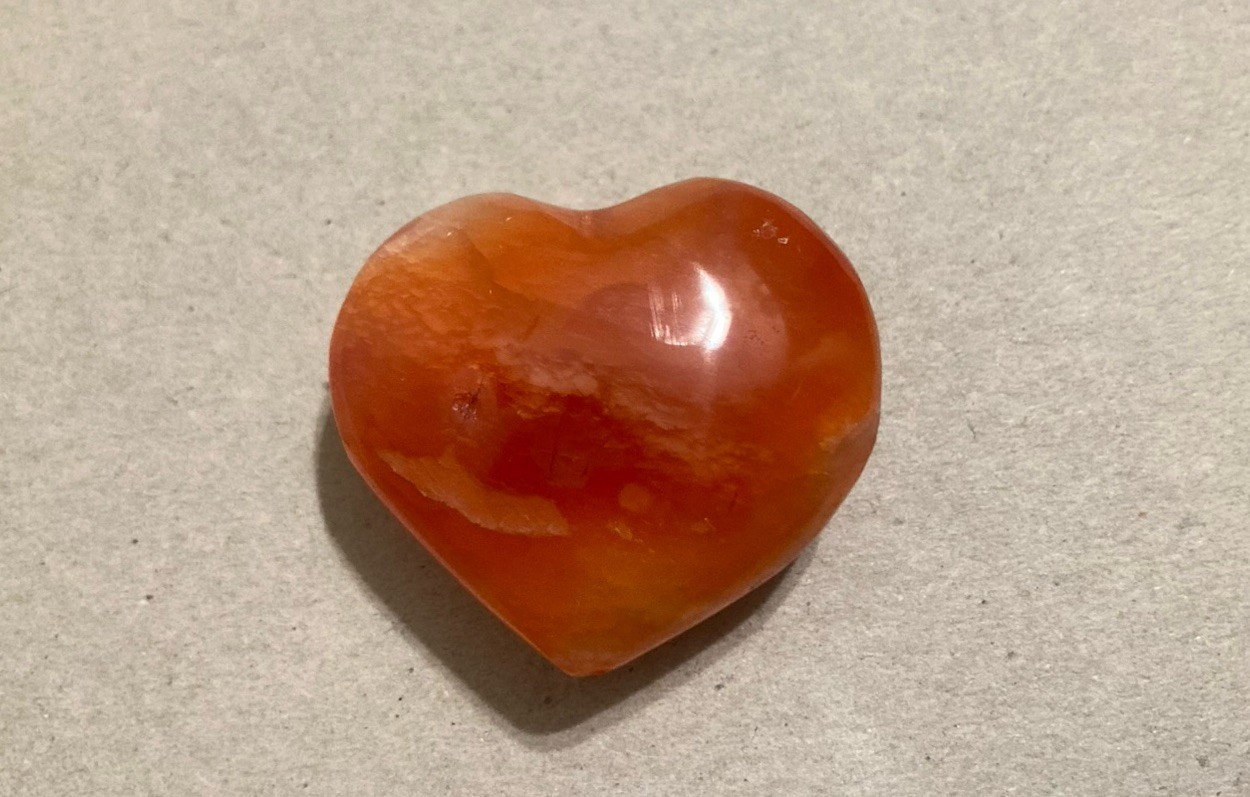 2x Fire Red Orange Druzy Agate Crystal Carved Reiki Heart Slice Palm Stone Set