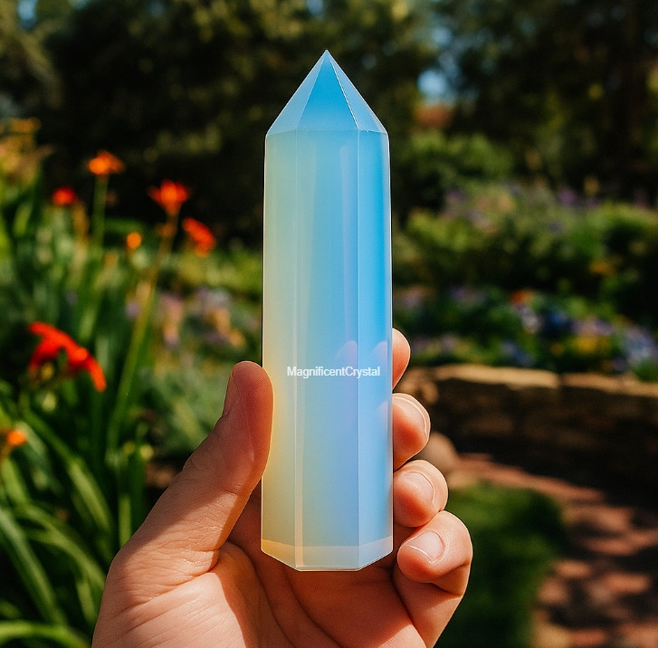 High Quality Opalite Stone Obelisk Tower Point Healing Obelisk Wand Collection
