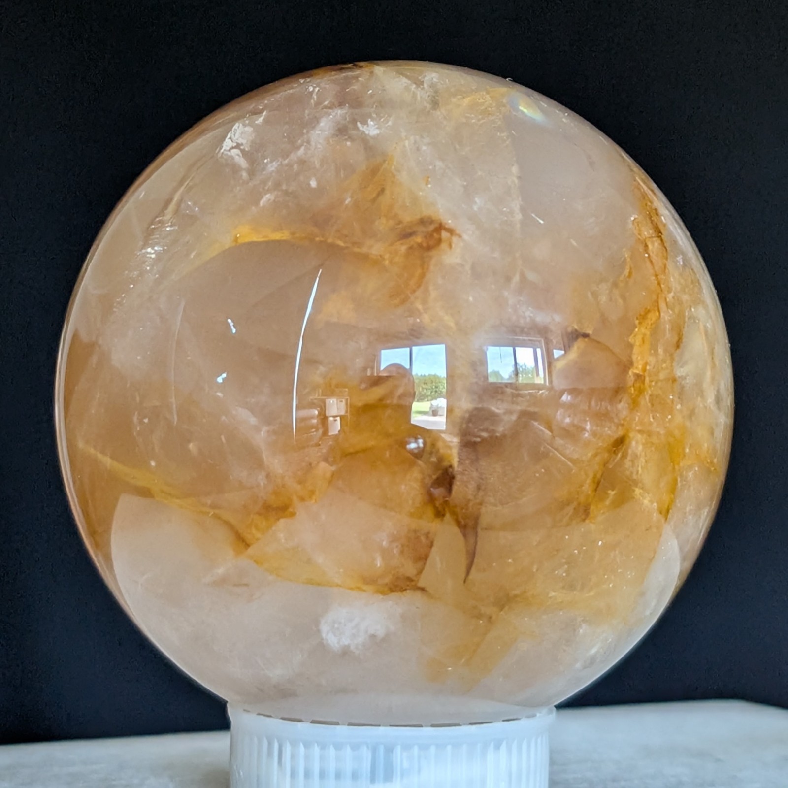 Golden Healer Sphere Crystal Ball Orb Gemstone Chakra Reiki