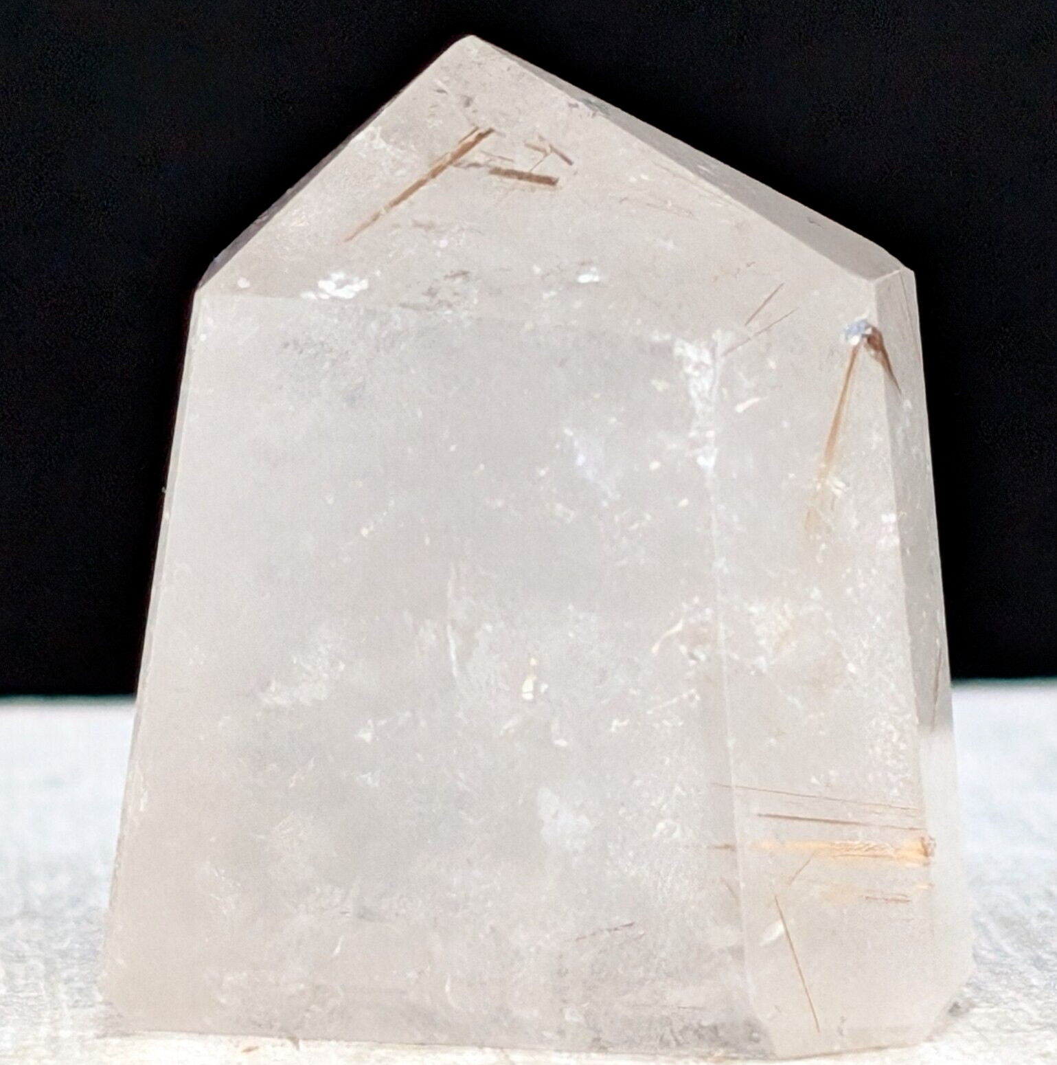 Golden Rutile Tower Cute Small Point Crystal Chakra Gemstone Mineral Wand