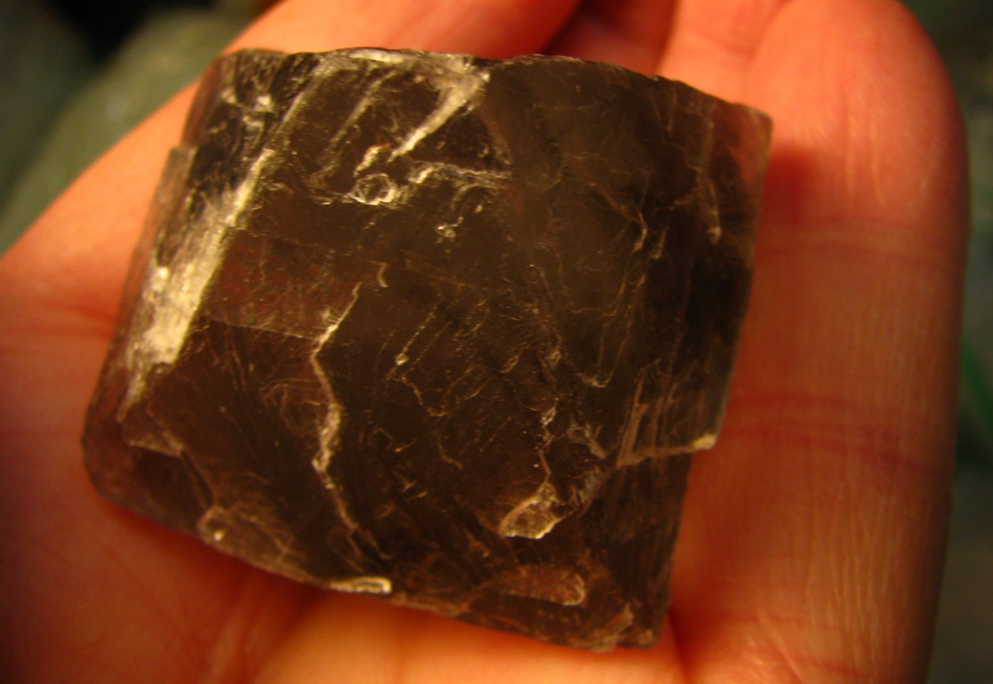98g LARGE GRAY/CLEAR OCTAHEDRON FLUORITE 2.07×2.06×2.06in DE’AN JIANXI CHINA#243