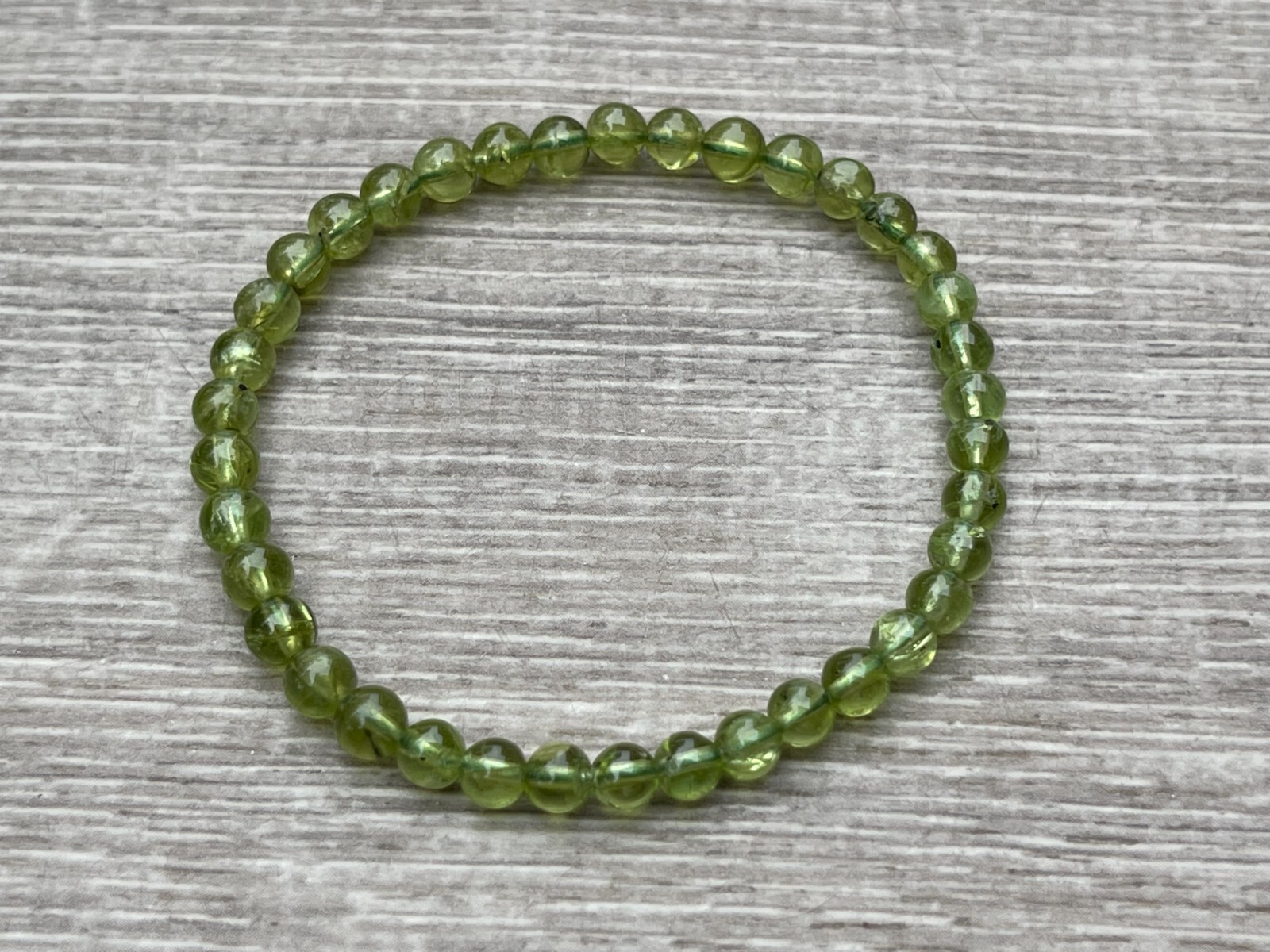 Grade A++ Peridot Crystal Bead Bracelet 4-6mm, Genuine Peridot Gemstone Bracelet